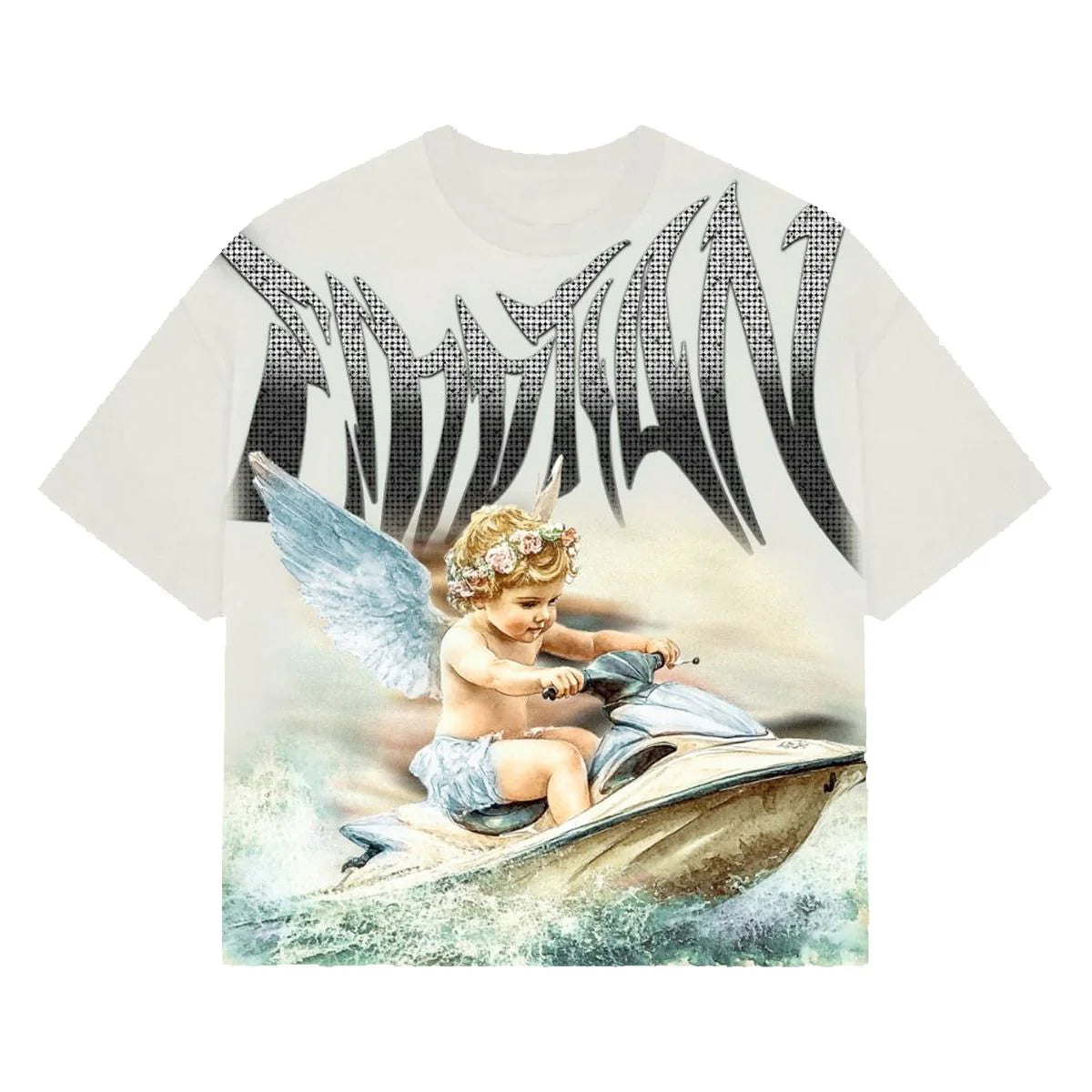 Mixed Emotions "Jetski" Rhinestone White Tee
