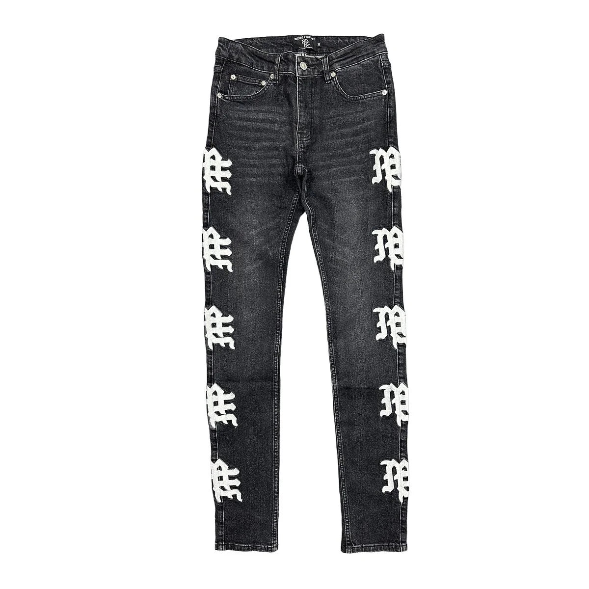 Mixed Emotions Monogram Black Wash Jeans