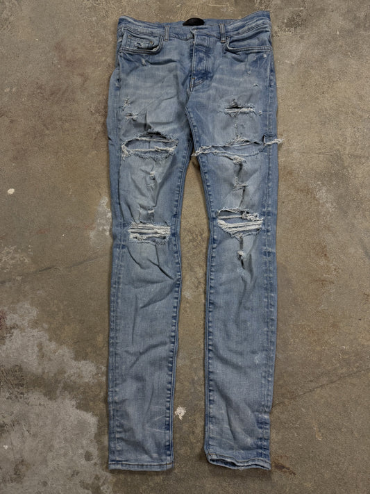 Amiri Plain Thrasher Light Wash Used 33