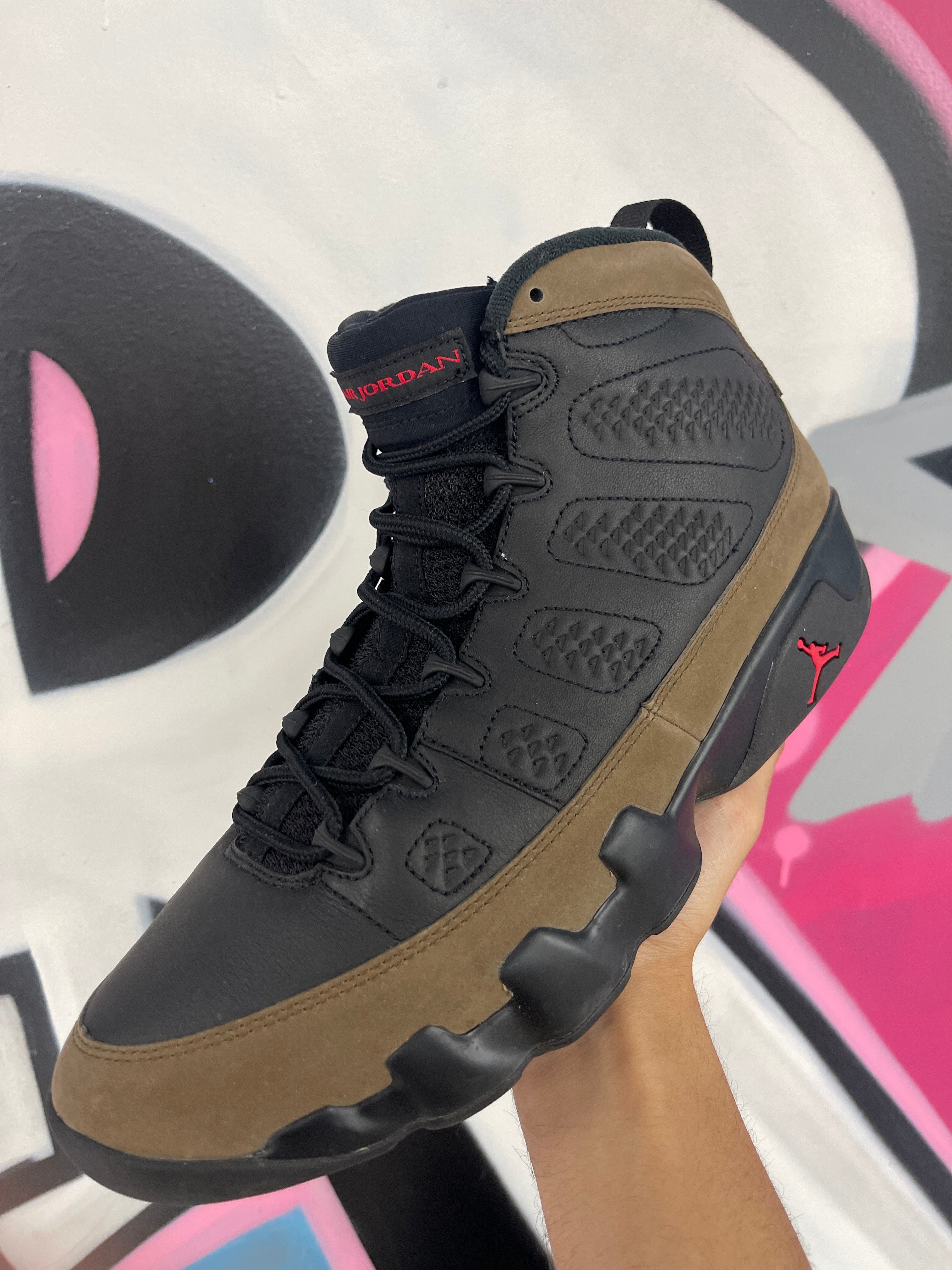 Jordan 9 Olive Used 12 With Box