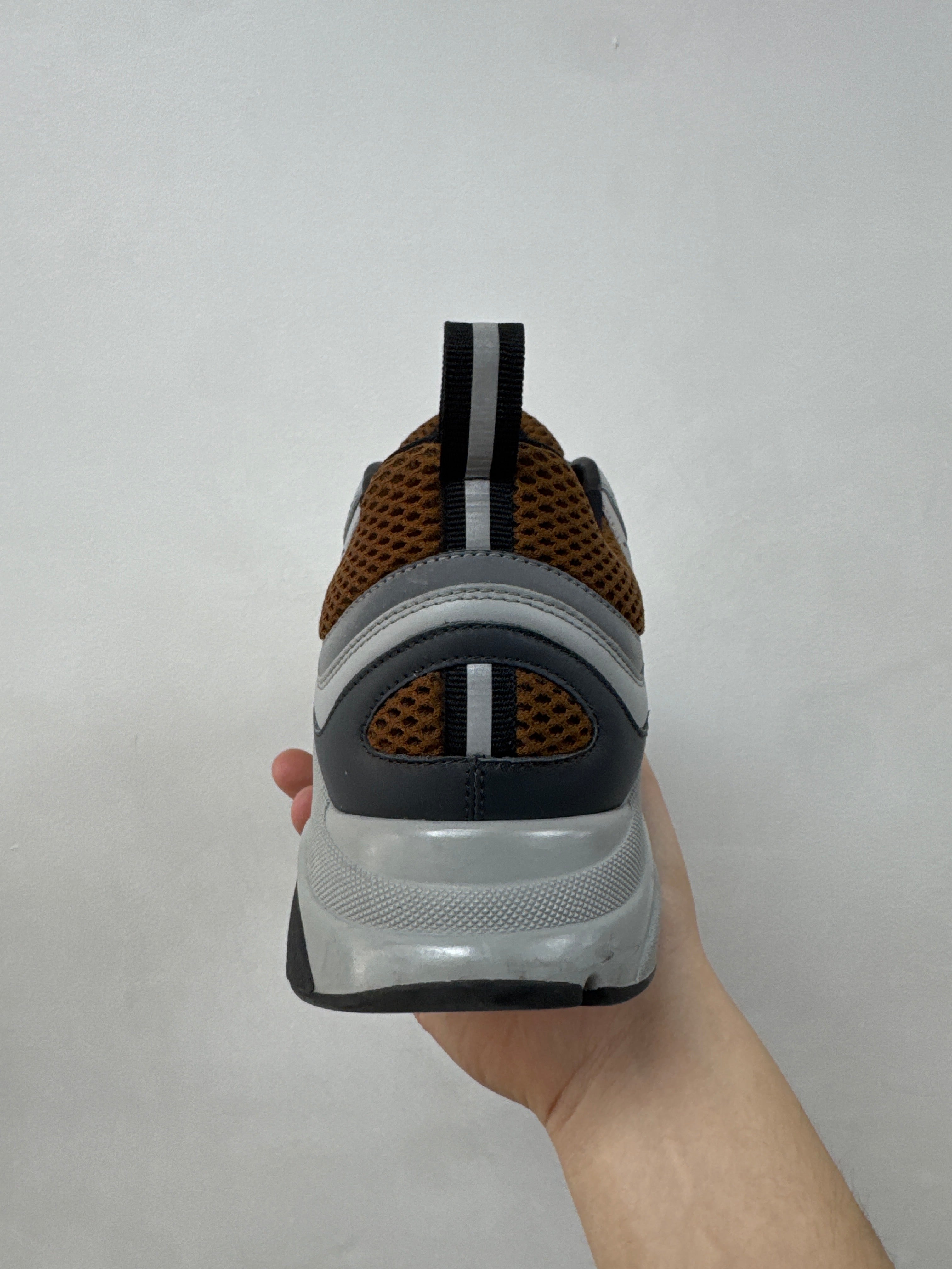 Dior B22 Grey Brown Calf Mesh Sneakers