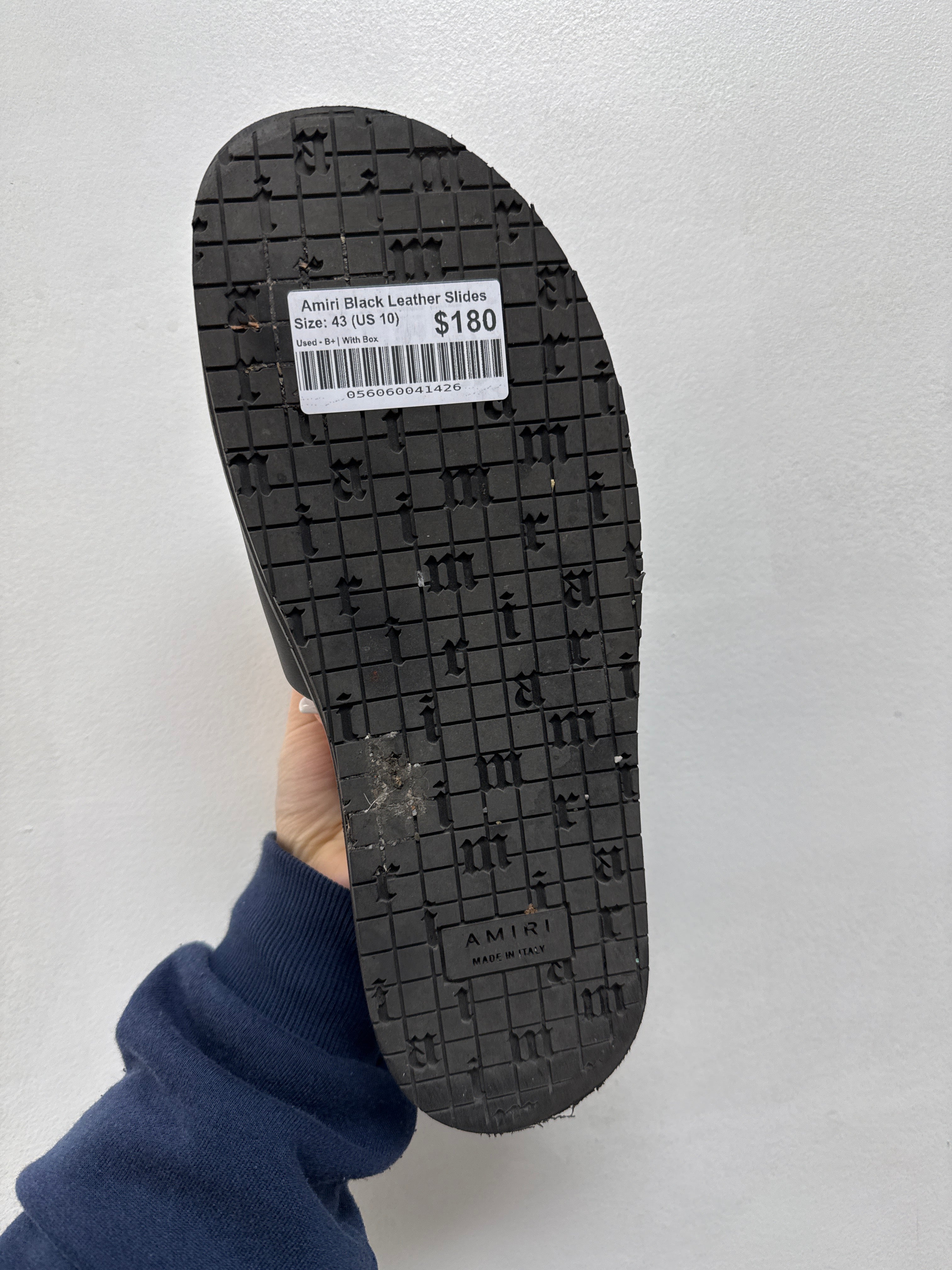 Amiri Black Leather Slides
