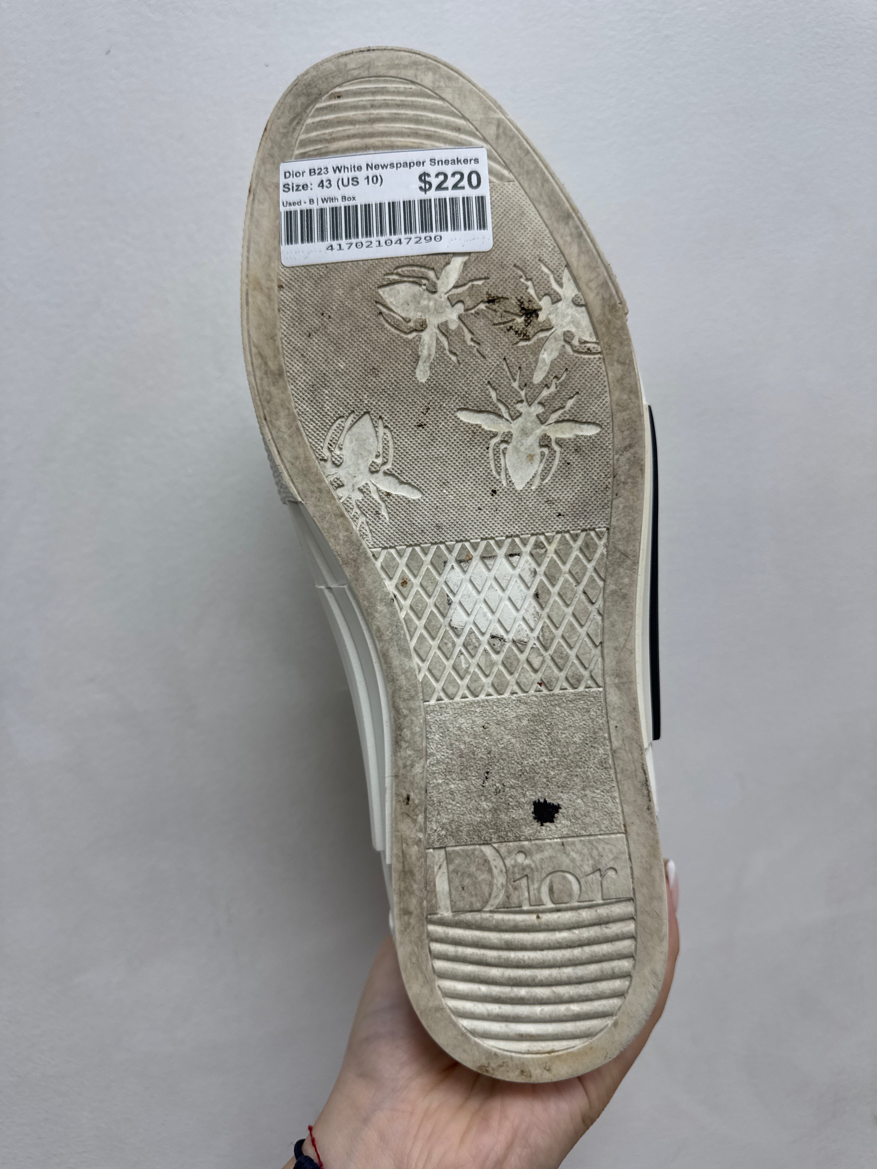 Dior B23 White Newspaper Sneakers