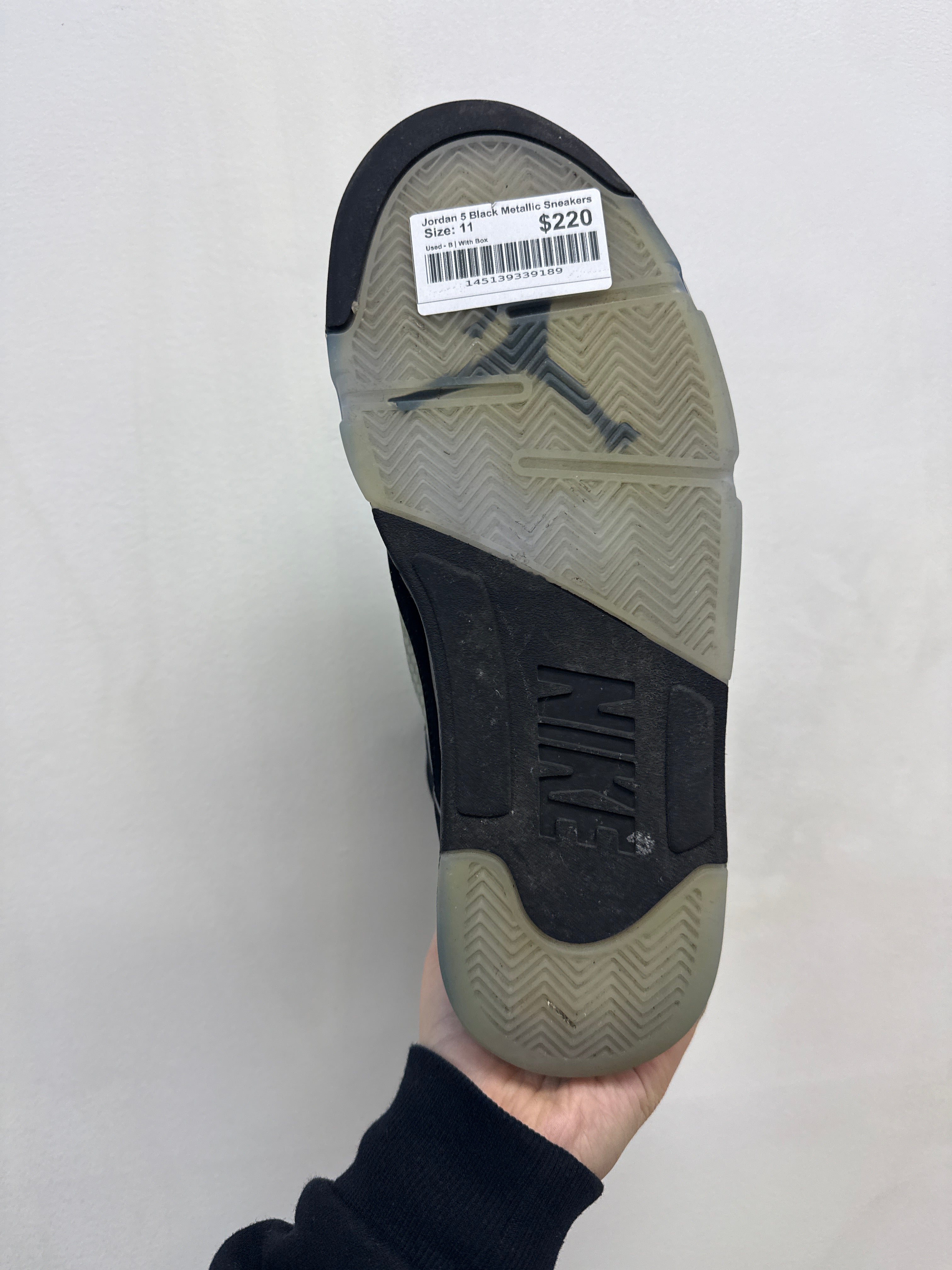 Jordan 5 Black Metallic Sneakers