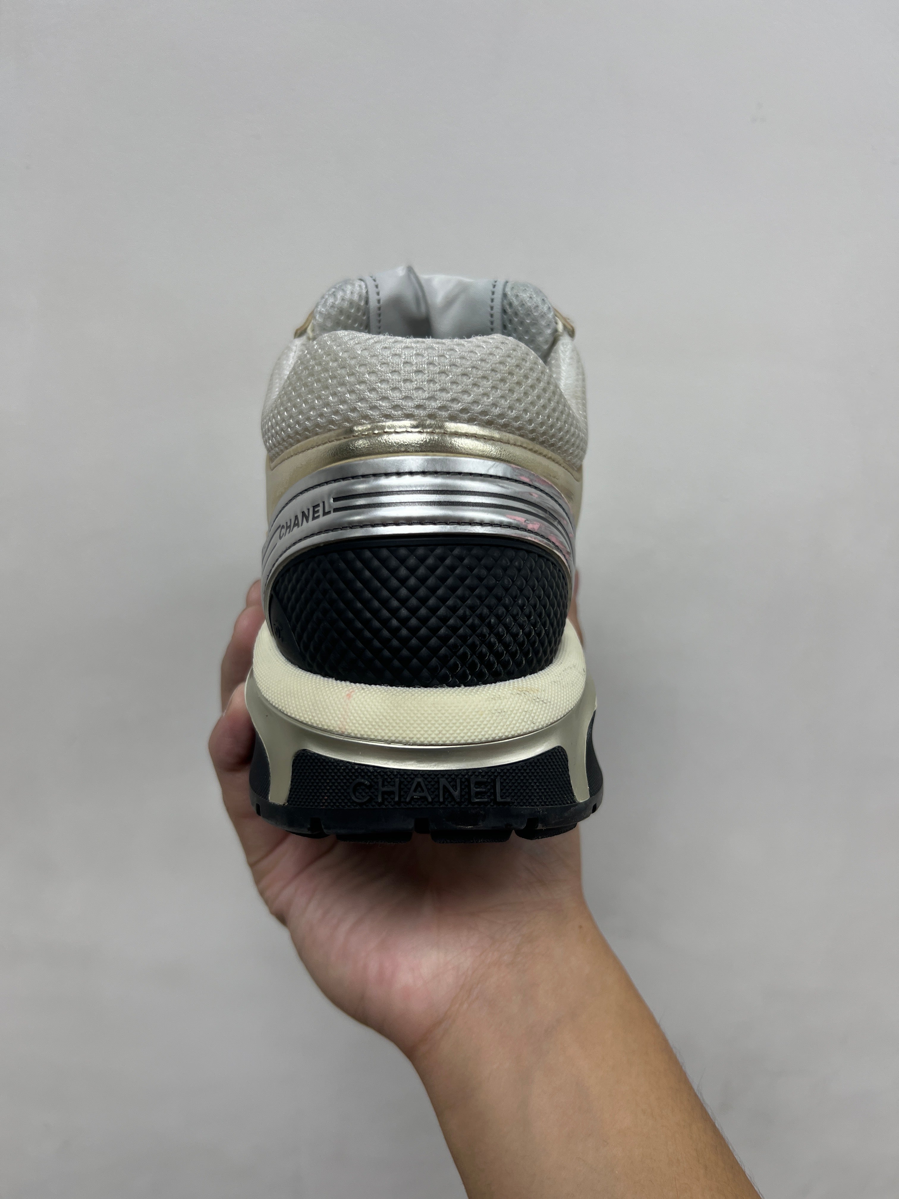 Chanel Metallic Gold CC Runner Sneakers