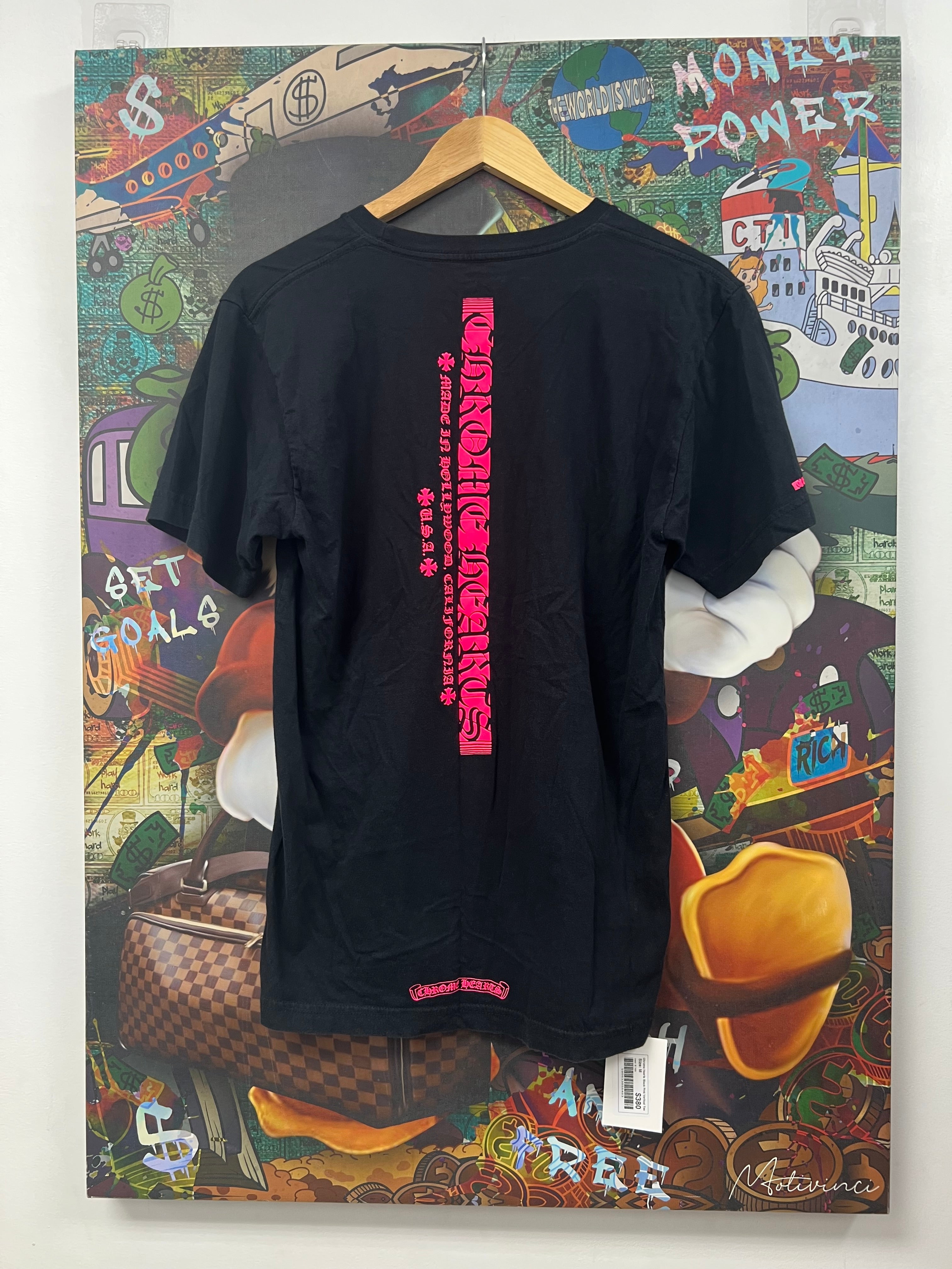 Chrome Hearts Black Pink Vertical Tee