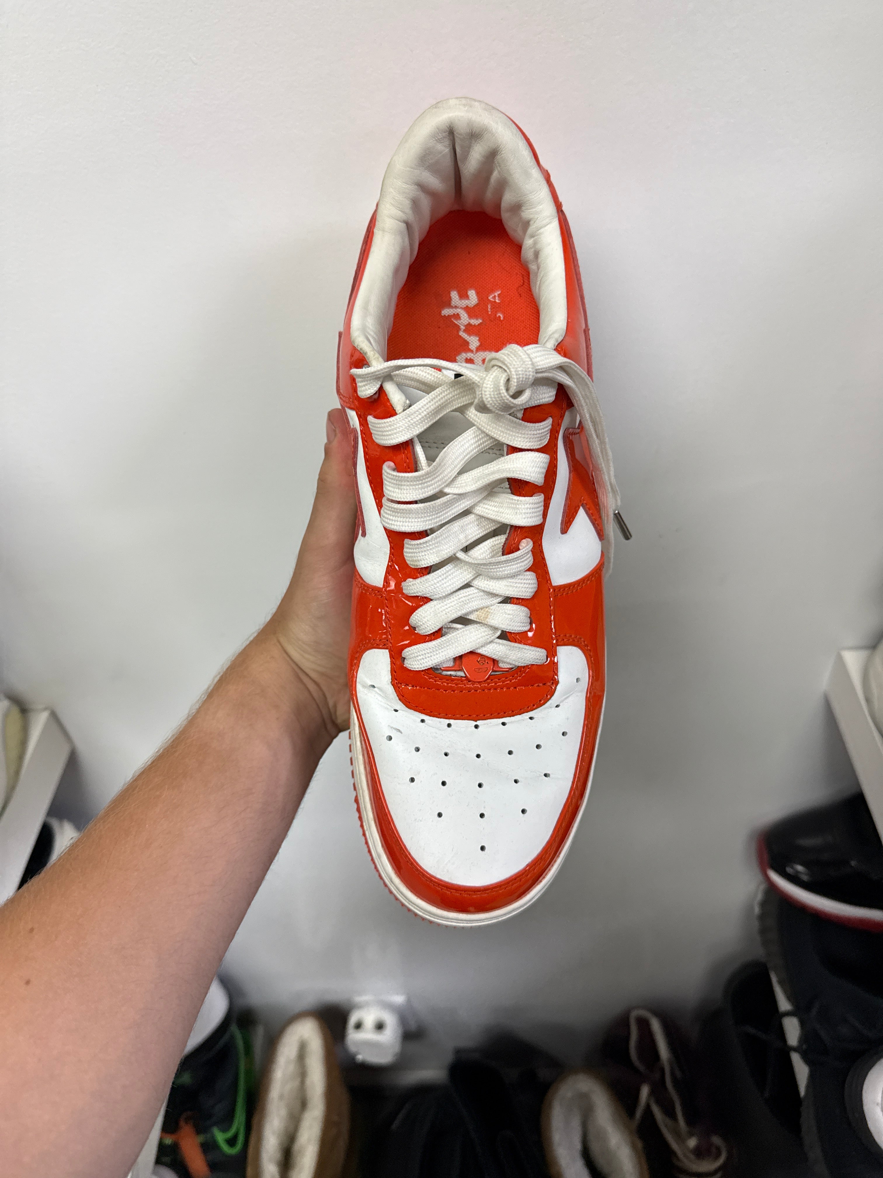 BAPE Orange White Bapesta Sneakers