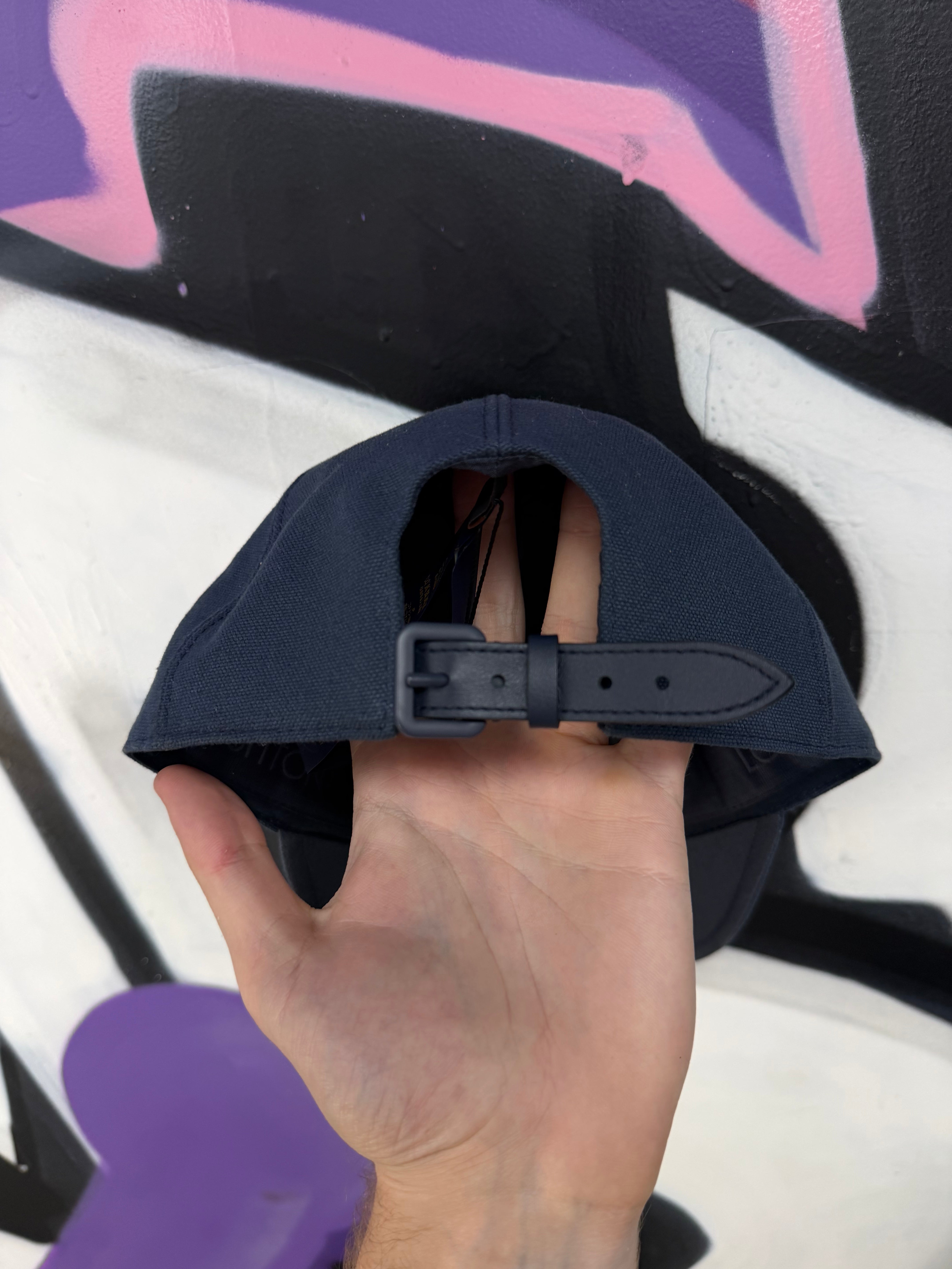 Louis Vuitton Navy Metal Plaque Logo Hat