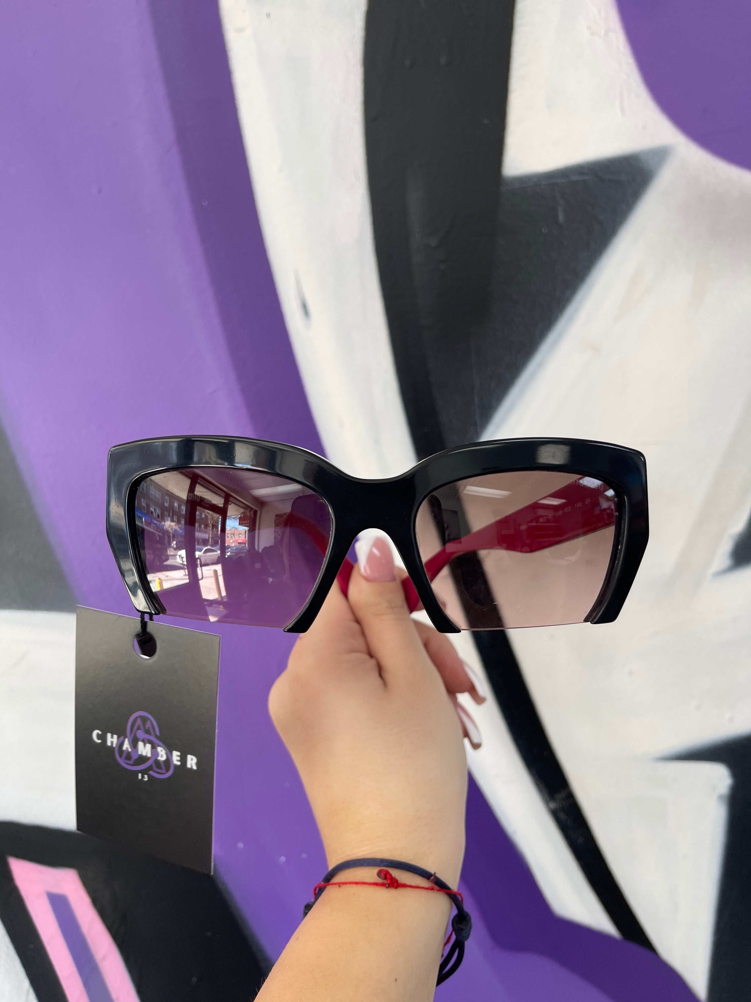 Miu Miu Black Hot Pink Sunglasses