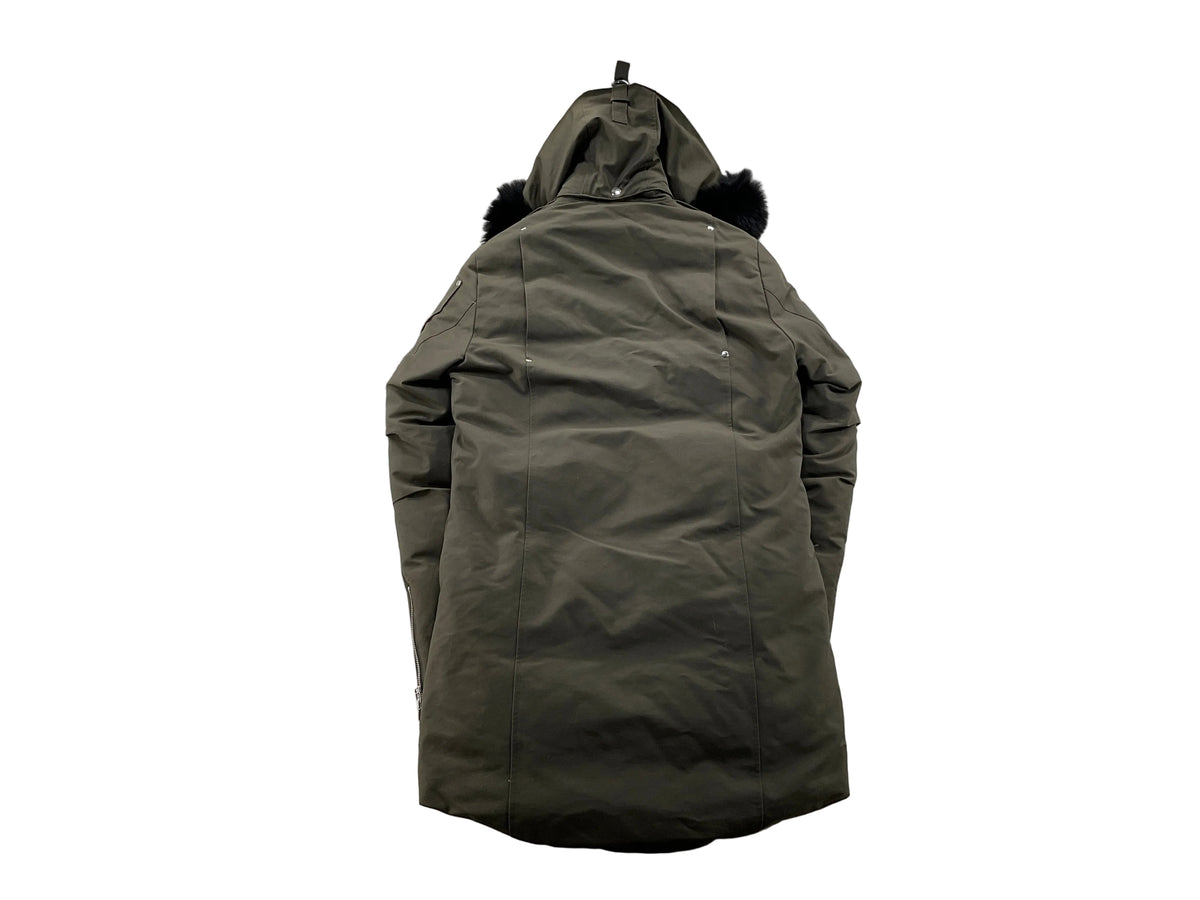 Moose Knuckles Olive Black Fur Parka Jacket