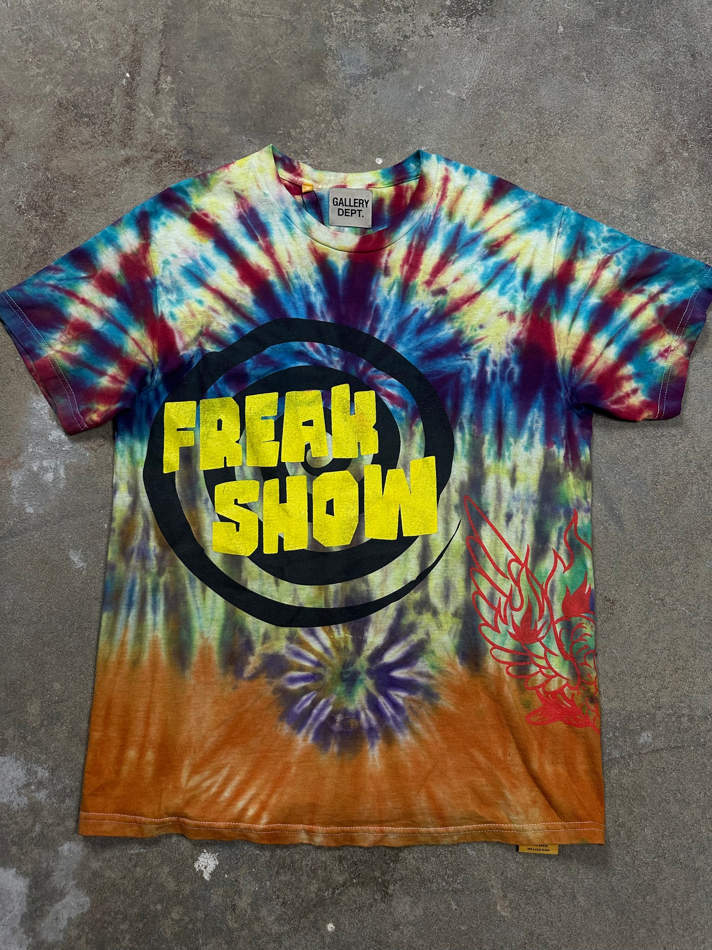 Gallery Dept Tie Dye Freak Show Tee Used Medium