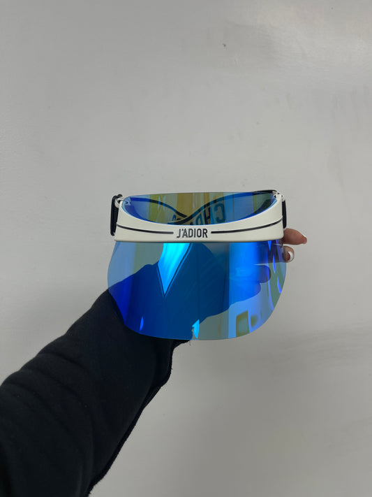 Dior Visor White Blue Used OS No Box