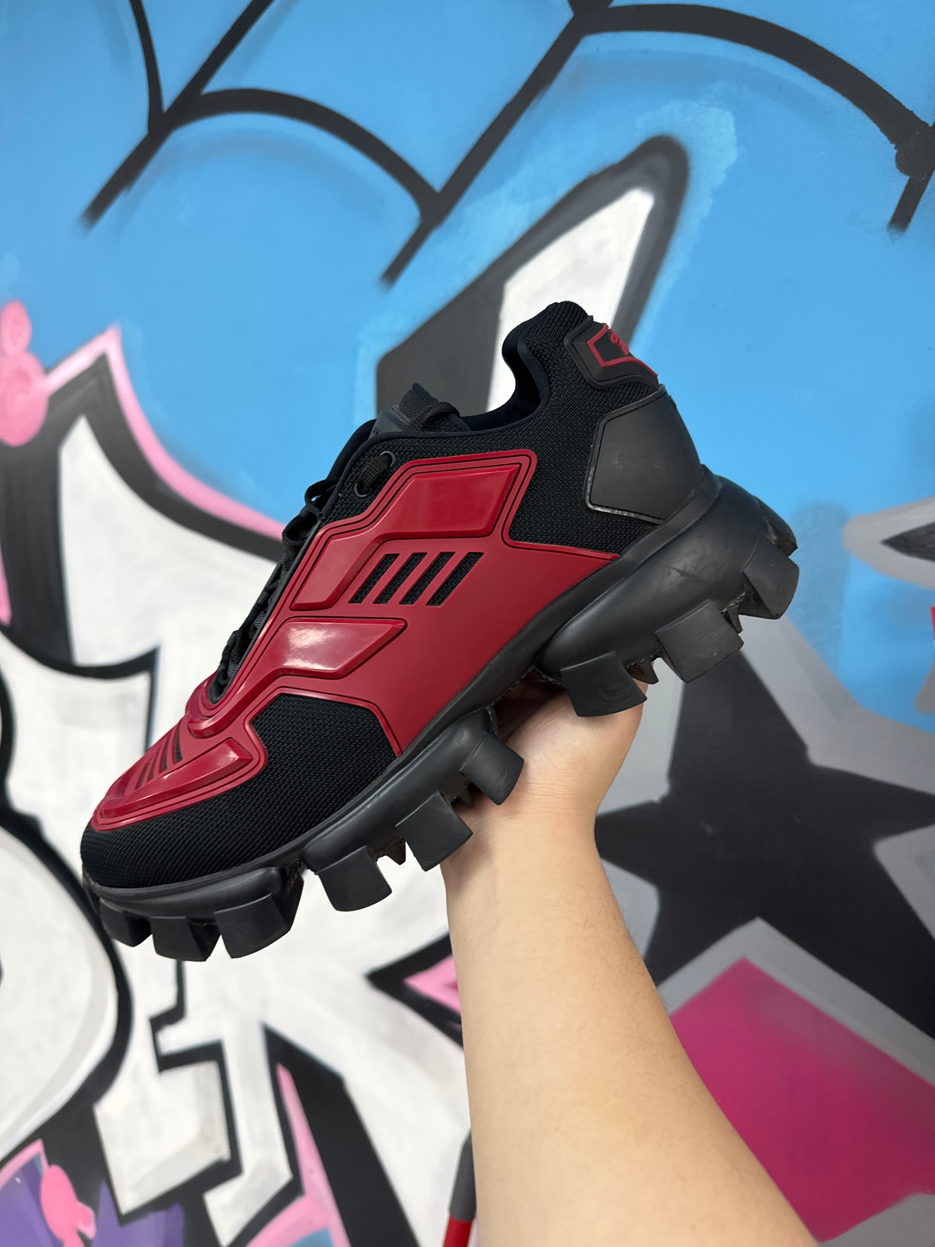 Prada Black Red Cloudbust Sneakers