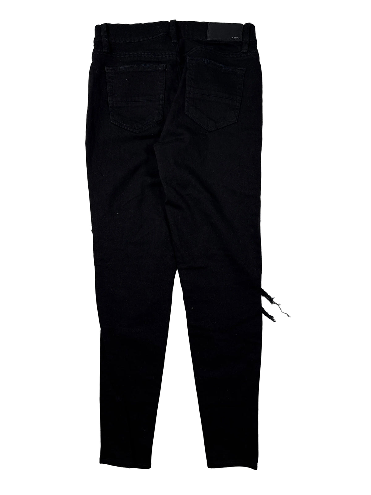 Amiri MX1 Black Black Leather Patch (Women's) (Zipper) Jeans
