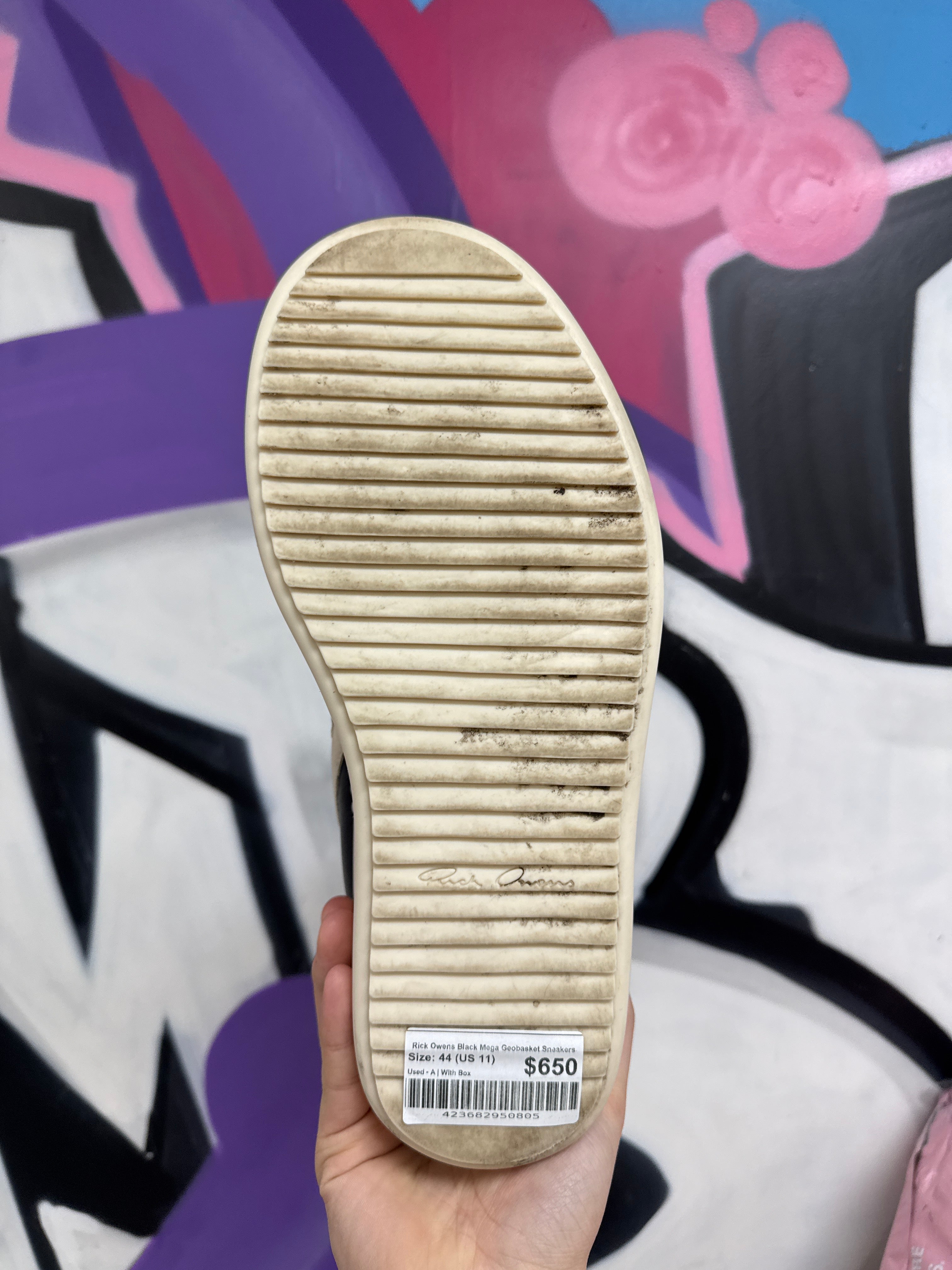 Rick Owens Black Mega Geobasket Sneakers