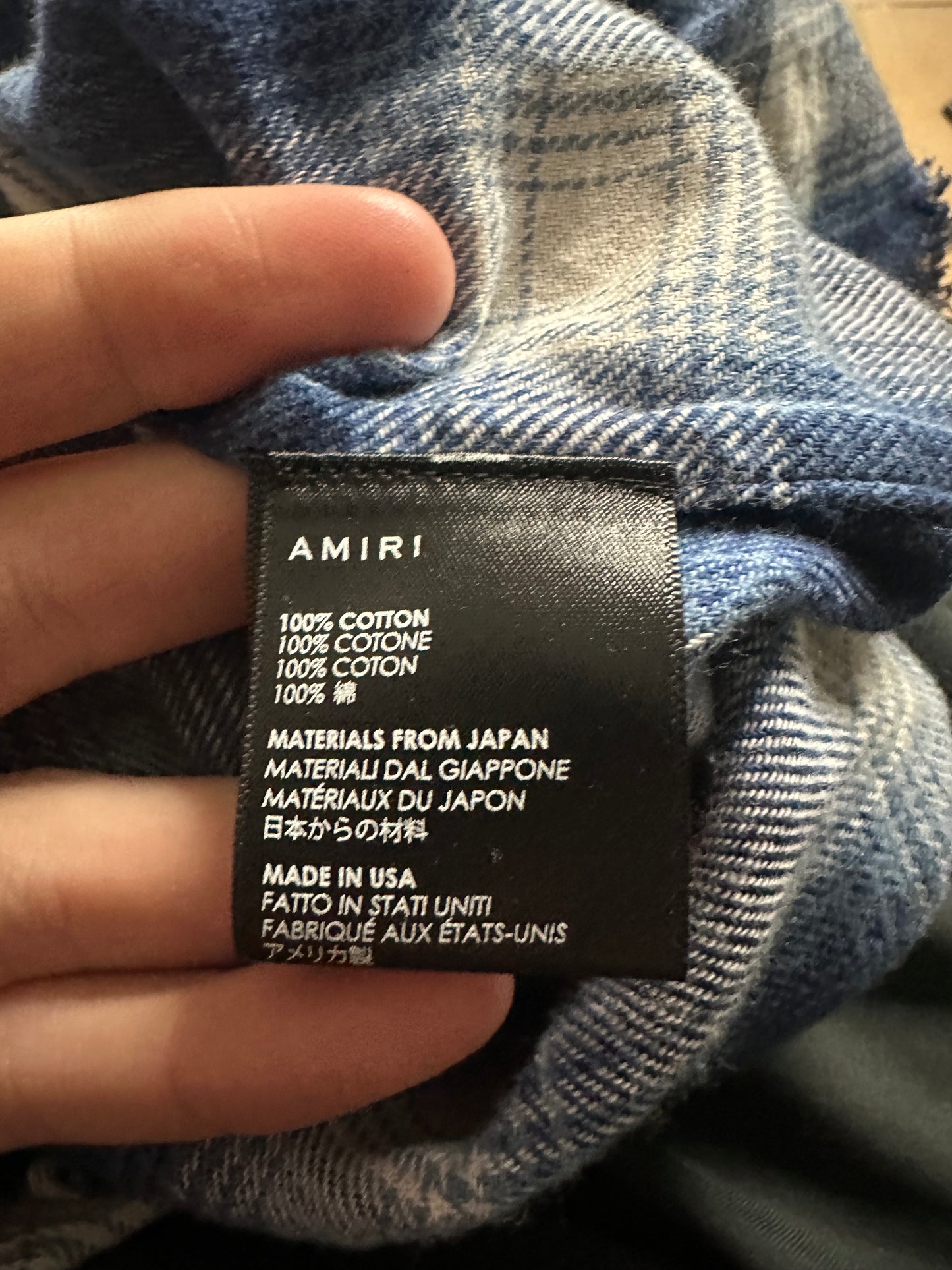 Amiri Three Star Flannel Blue Used Large