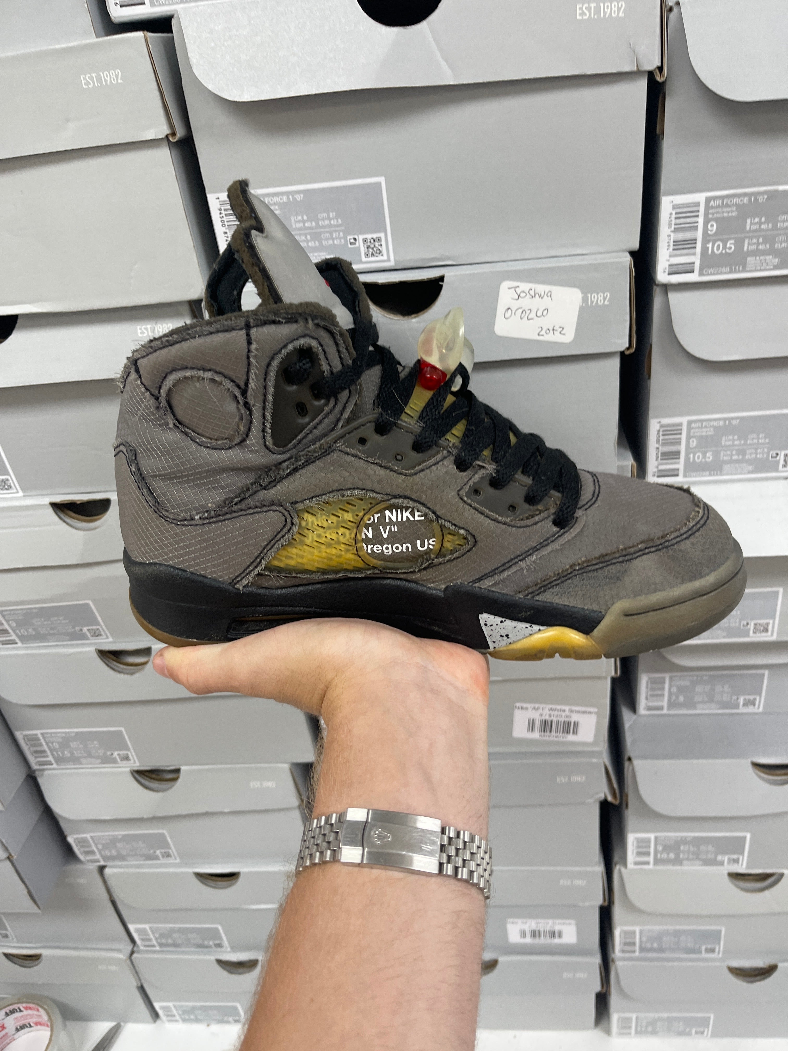 Jordan 5 x Off-White Muslin Sneakers