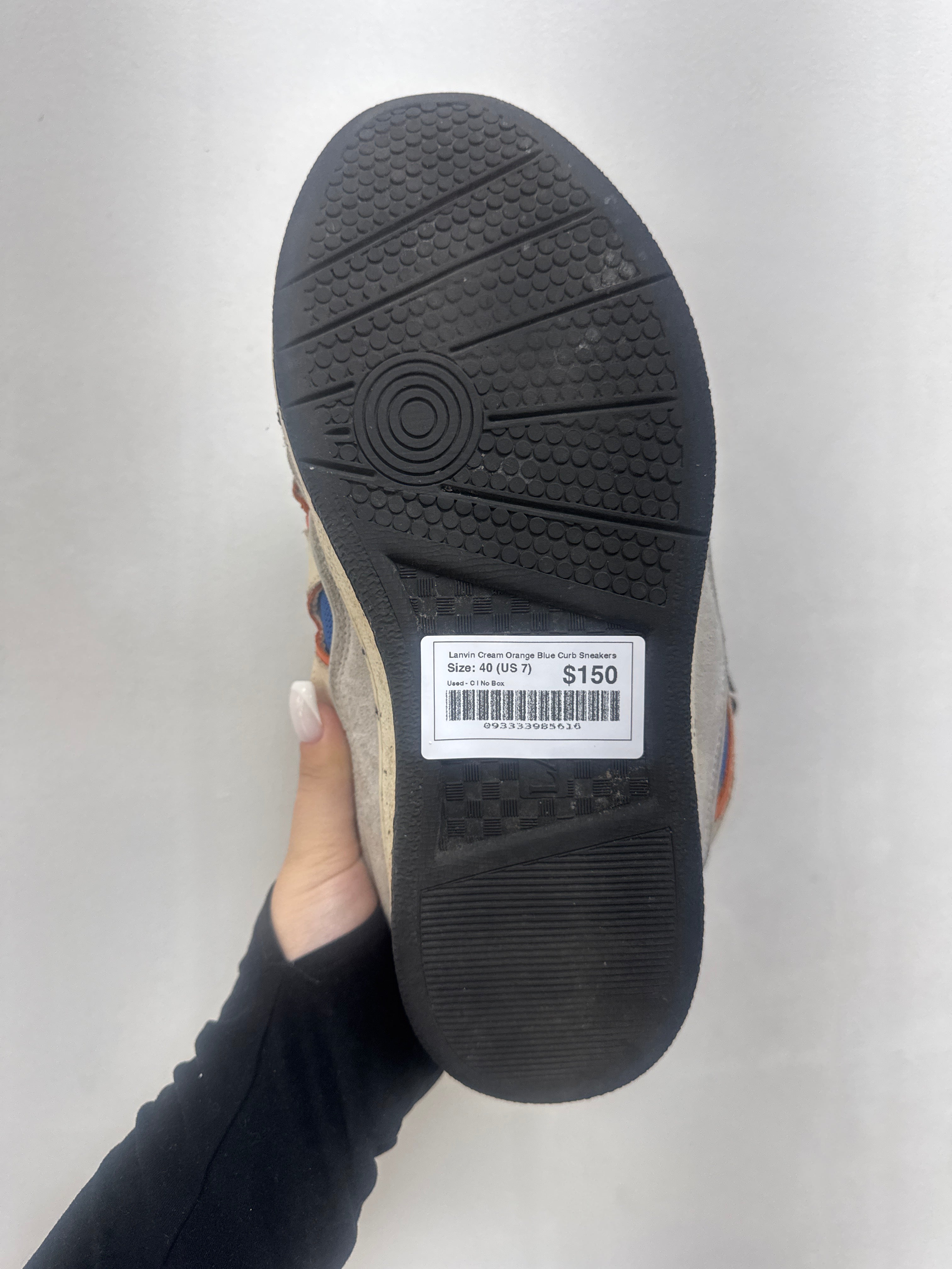 Lanvin Cream Orange Blue Curb Sneakers
