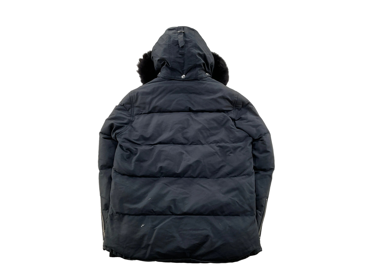 Moose Knuckles Navy Black Fur 3Q Parka Jacket