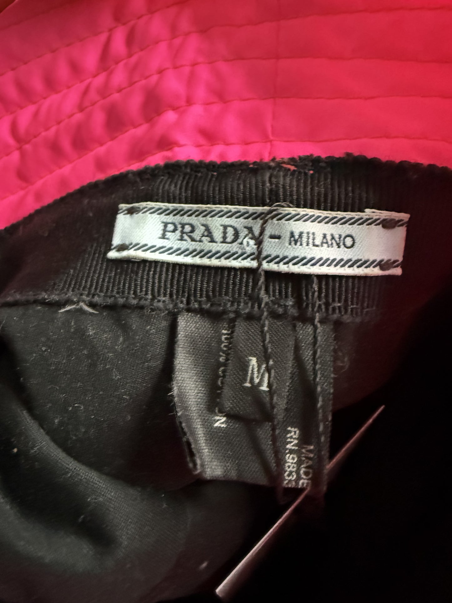 Prada Bucket Hat Pink Nylon Used Medium