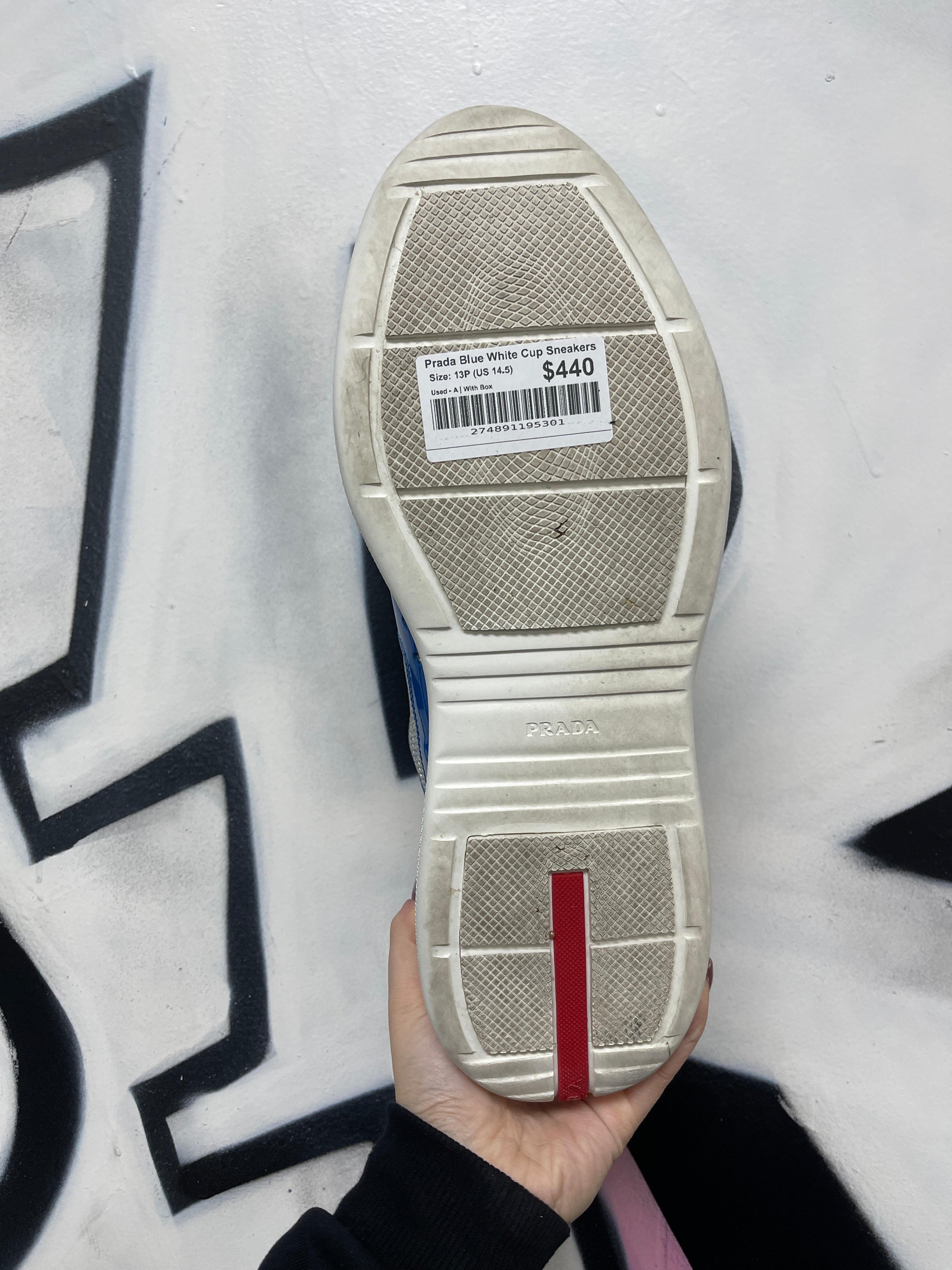 Prada Blue White Cup Sneakers