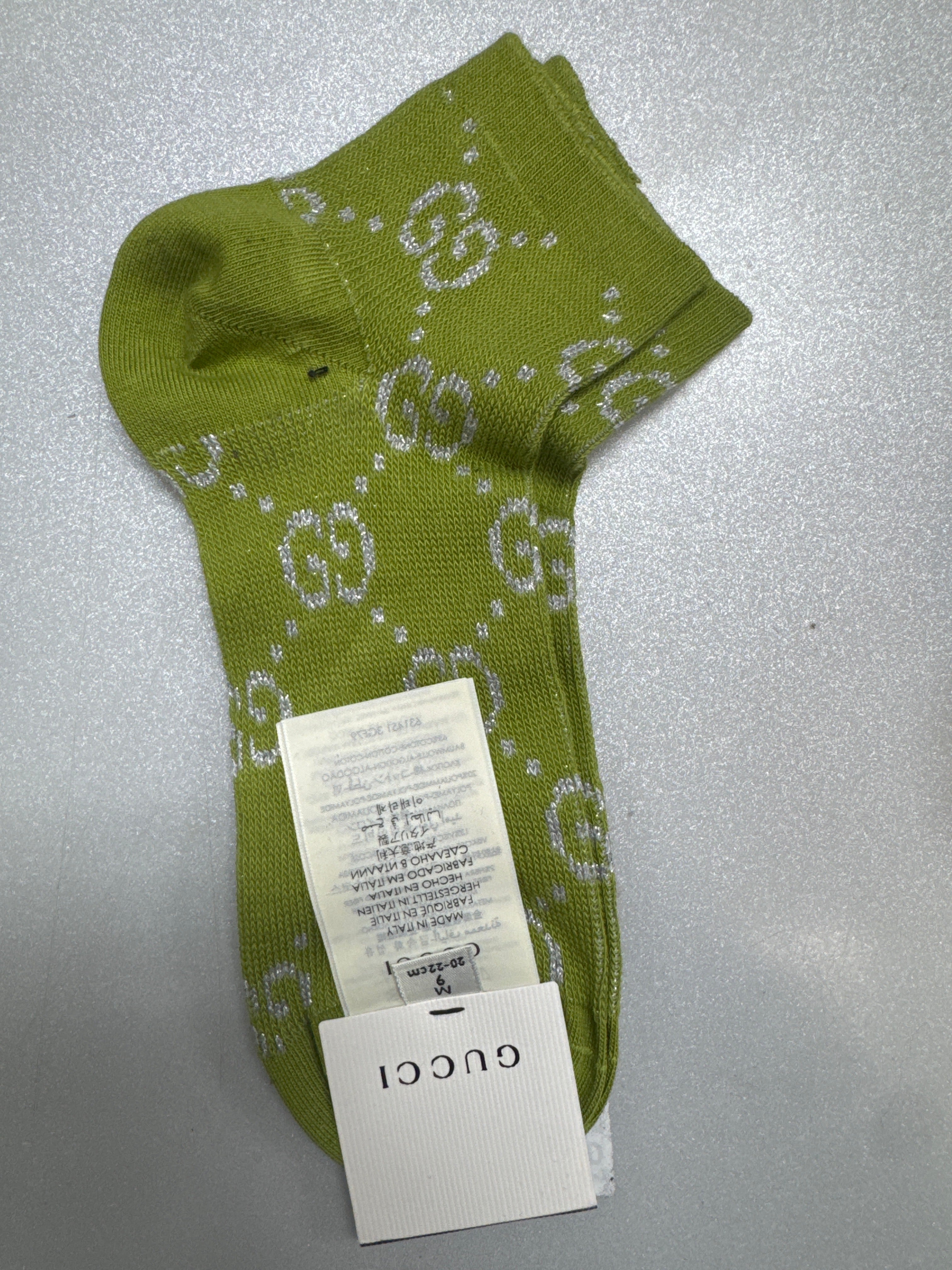 Gucci Green SIlver Monogram Socks Socks