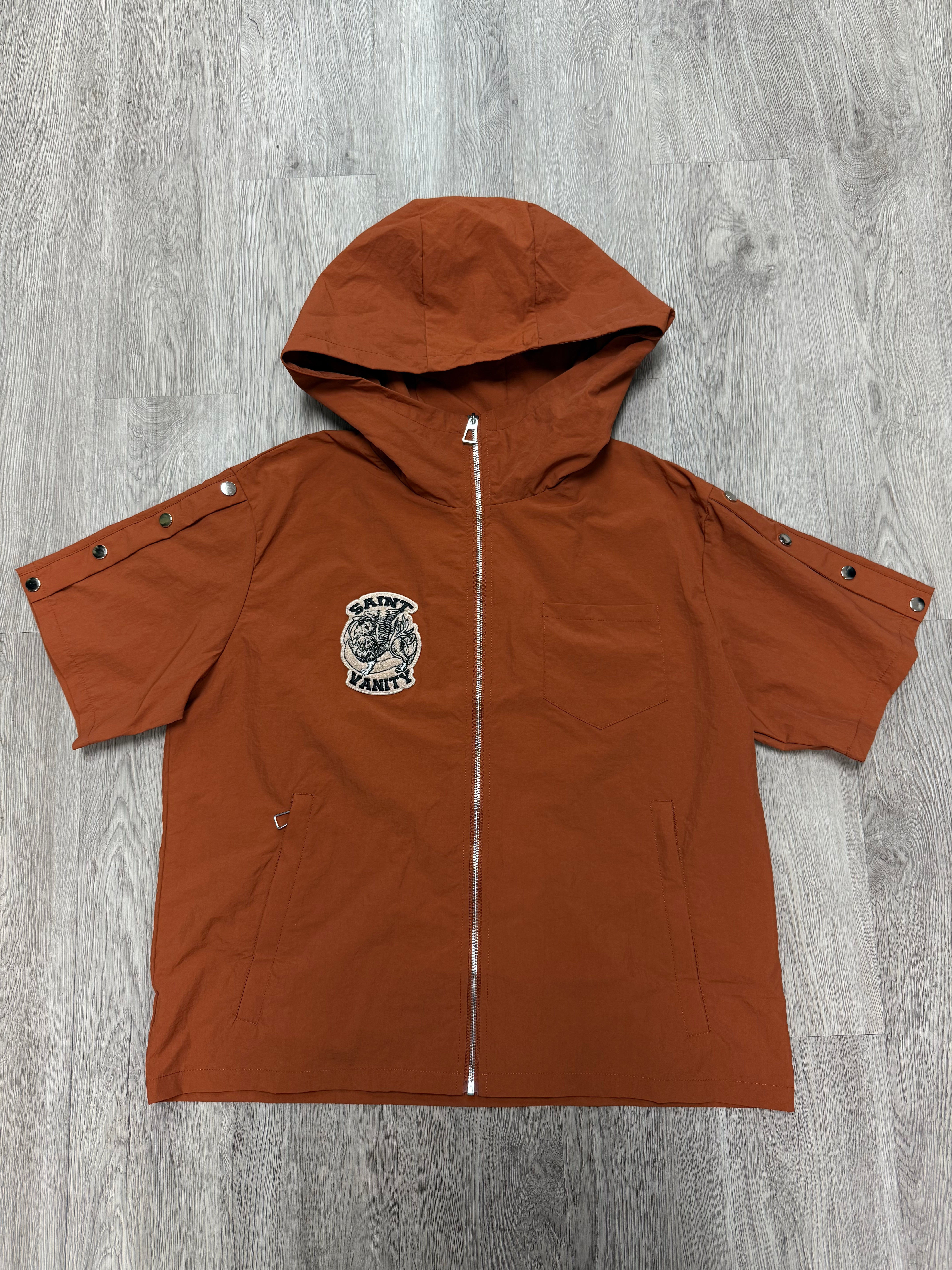 Saint Vanity Nylon Zip Up Top Cognac (S-XXL) New