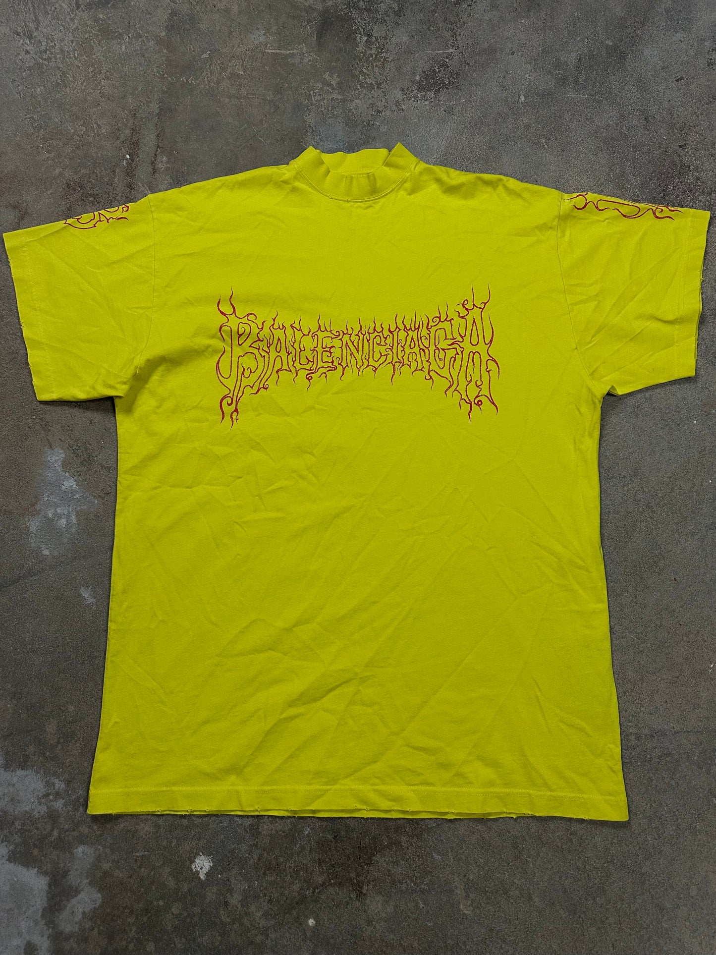 Balenciaga Dark Wave Vintage Tee Yellow Red New 1 (Fits Oversized) With Tags