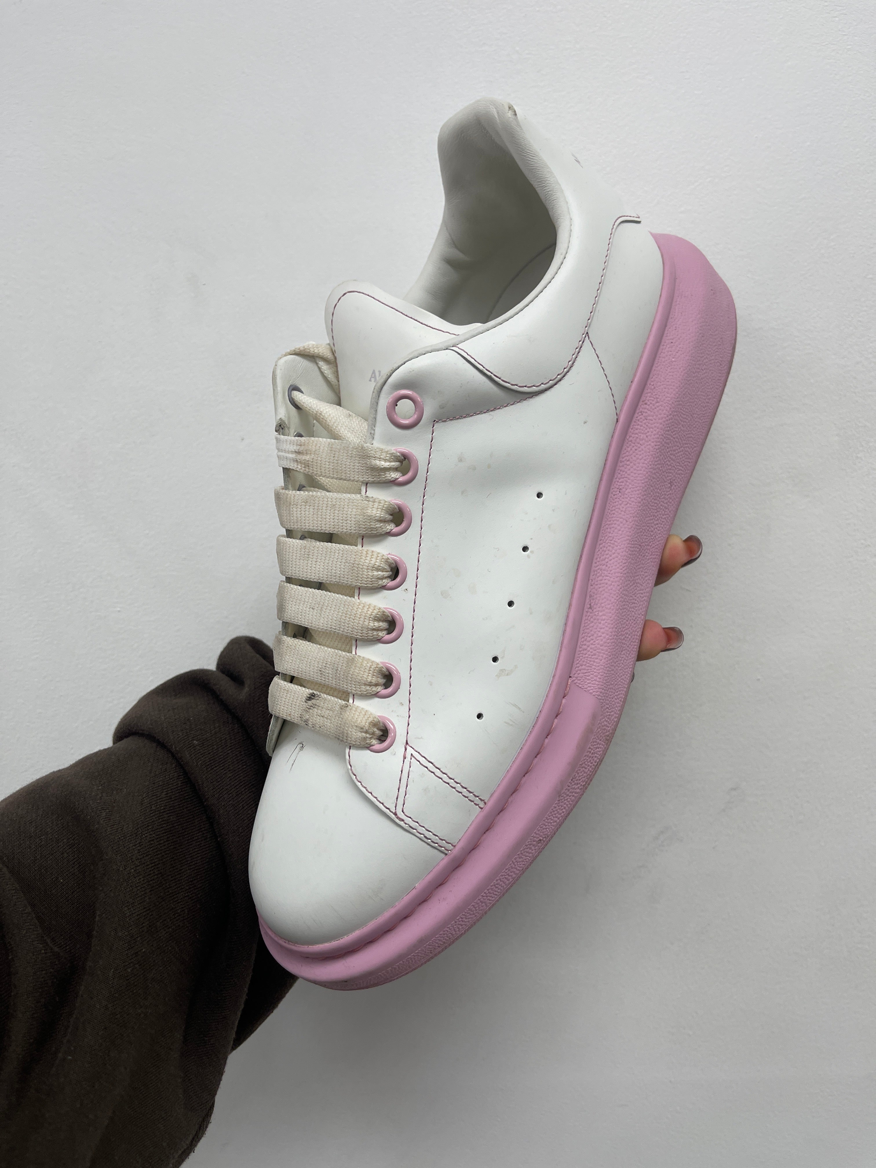 Alexander Mcqueen White Pink Sole Oversized Sneakers