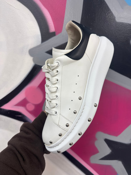 Alexander McQueen White Black Studded Sneakers
