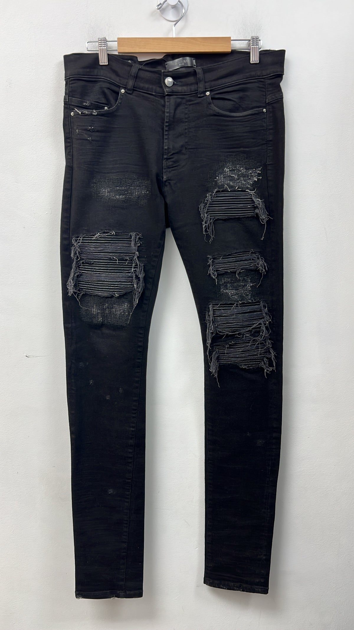 Amiri MX1 Black Black Patch (Old Season Zipper) Jeans