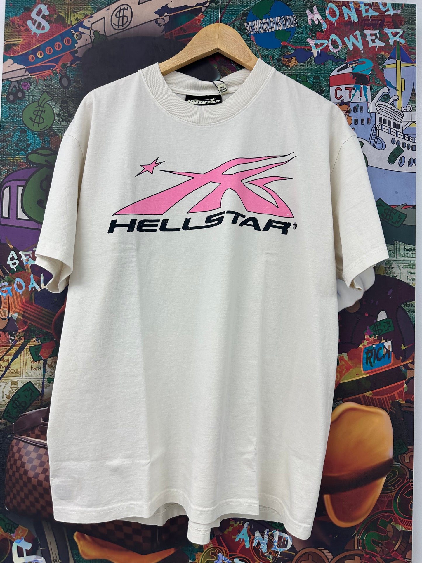 Hellstar Tee Sport Logo Cream Pink