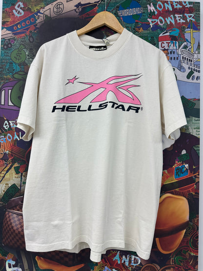 Hellstar Tee Sport Logo Cream Pink