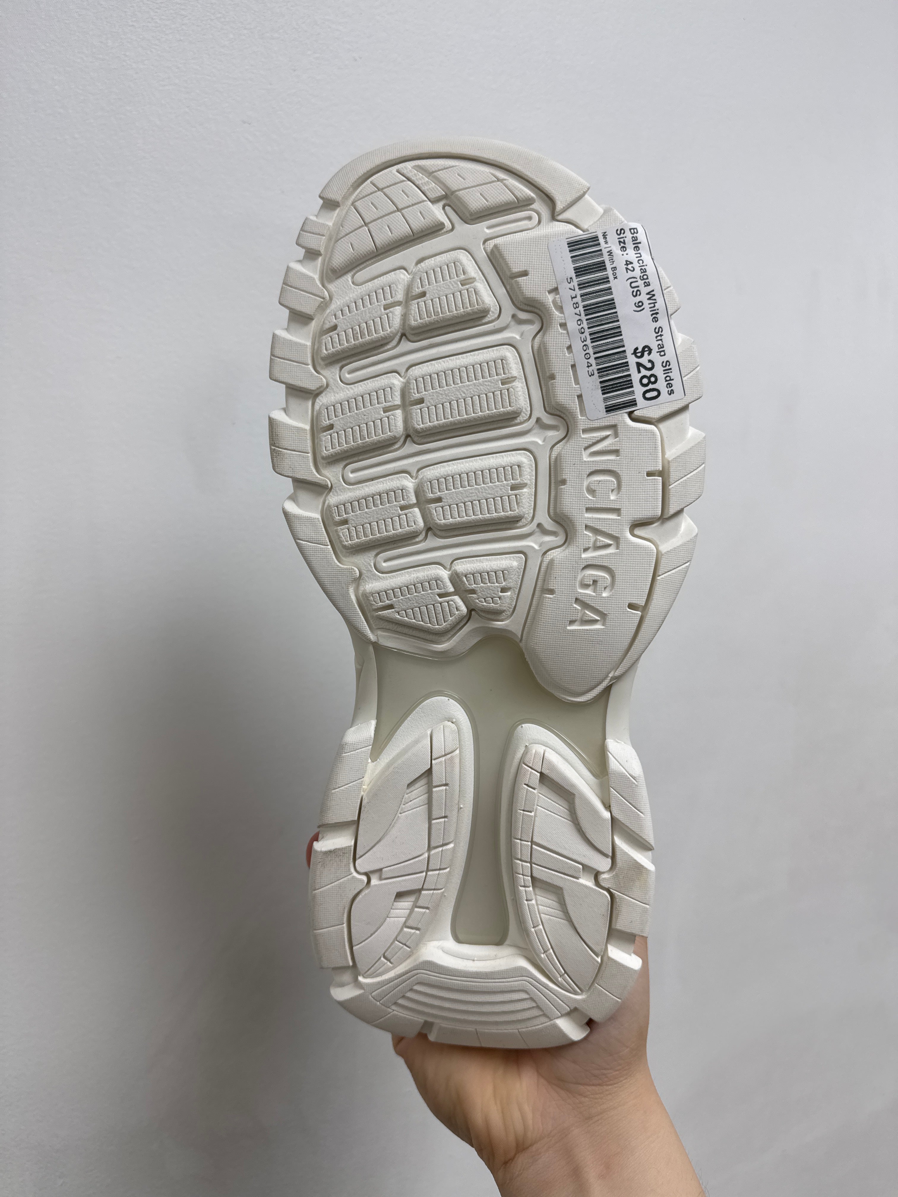 Balenciaga White Strap Slides