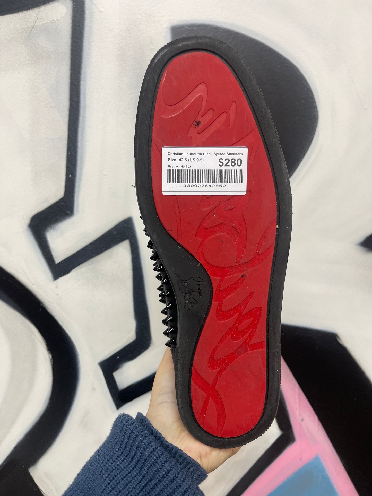 Christian Louboutin Black Spiked Sneakers