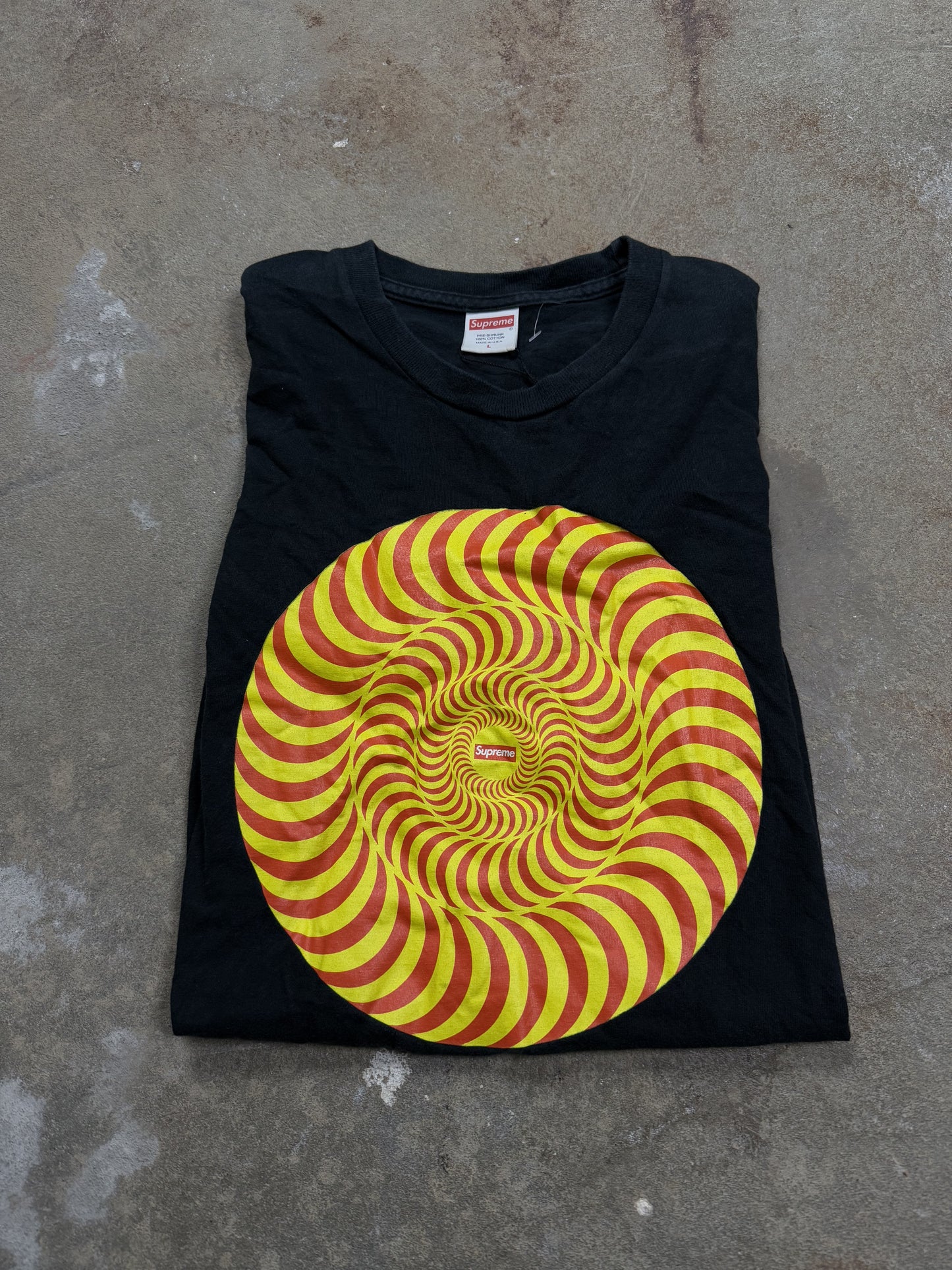 Supreme Circle Tee Yellow Red Used Large