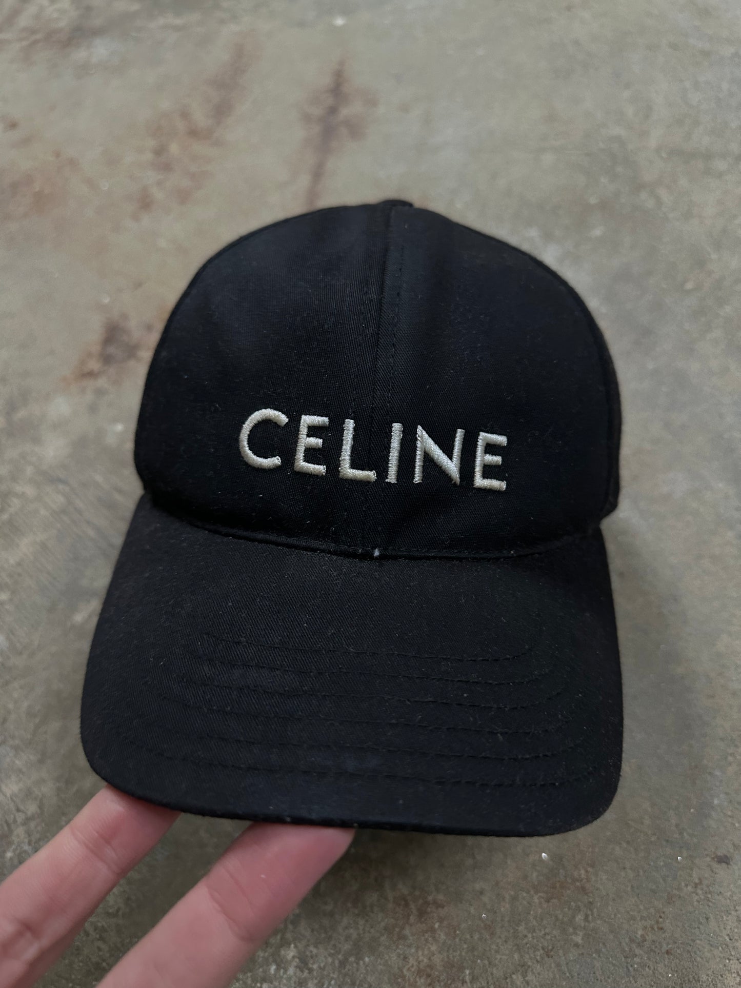 Celine Snapback Black White Used Medium