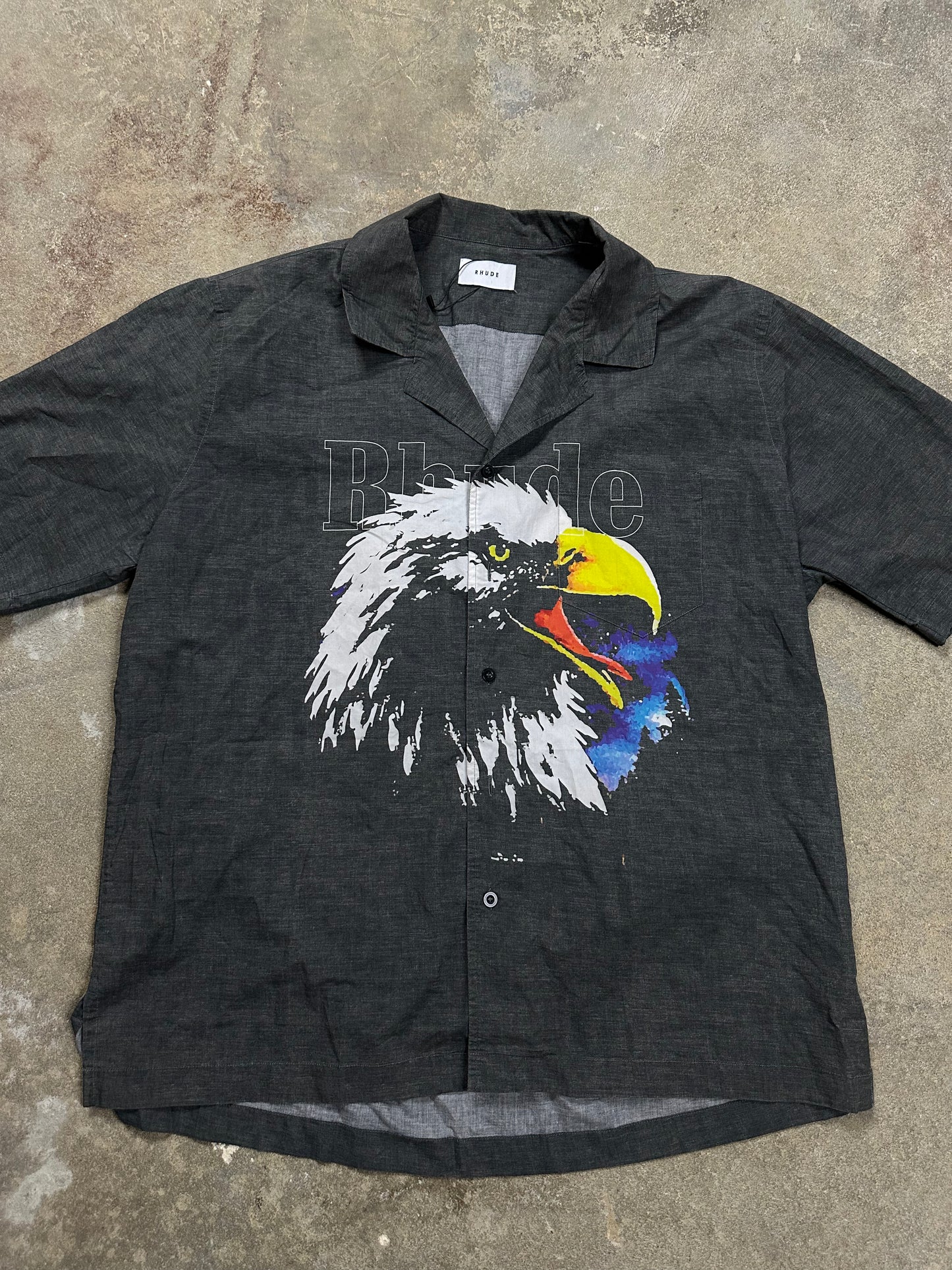 Rhude Eagle Button Up Used Large