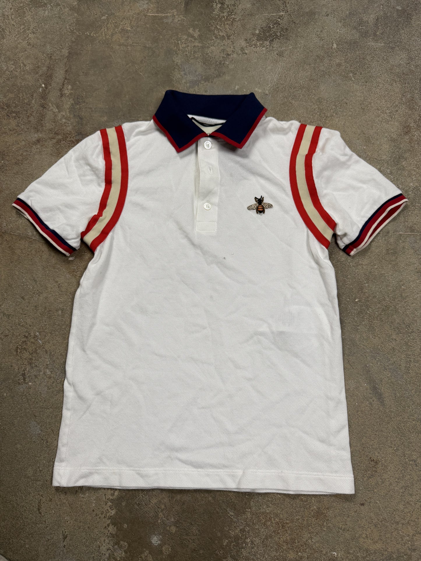 Gucci Polo White Blue Red Used Small