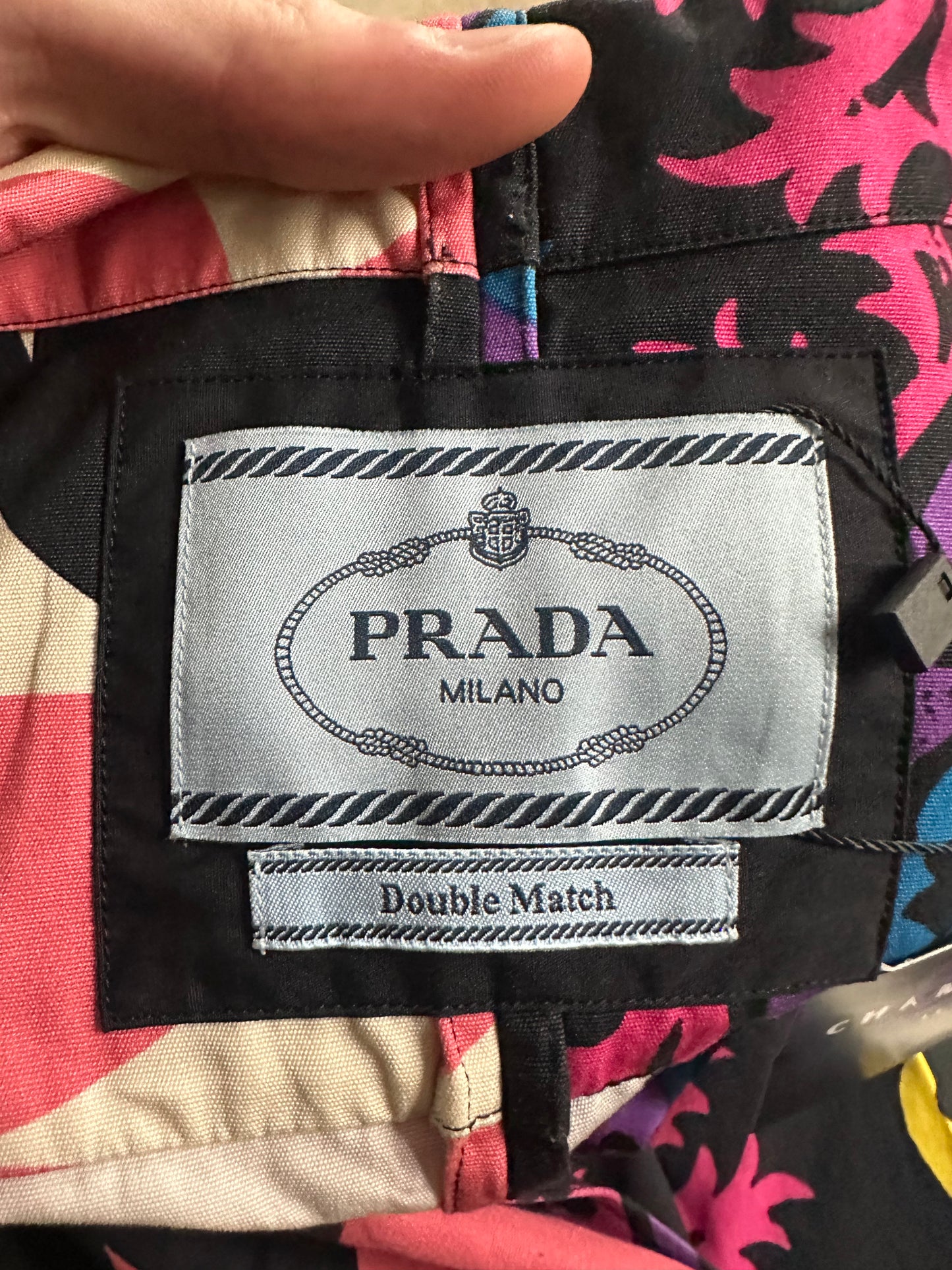 Prada Double Match Shirt Multi Floral Used Small