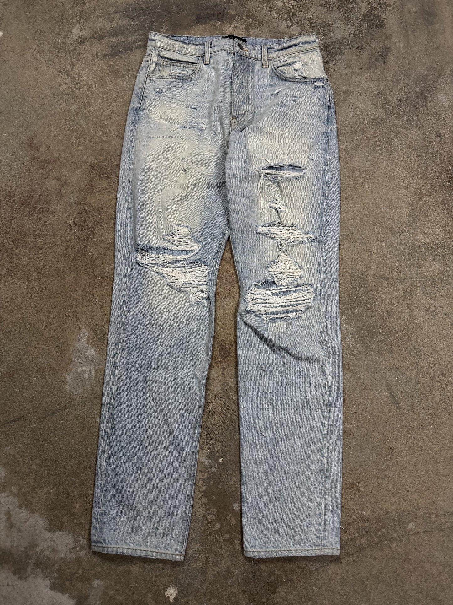 Amiri Jeans Light Wash Plain Thrasher Used 31