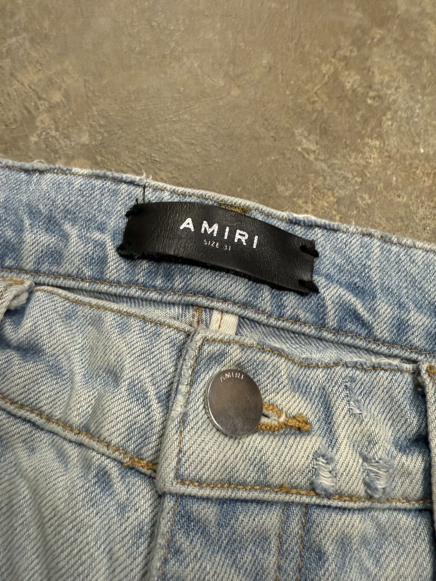 Amiri Jeans Light Wash Plain Thrasher Used 31