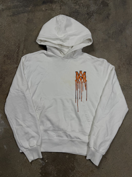 Amiri Paint Drip Hoodie Orange MA Logo Used XS