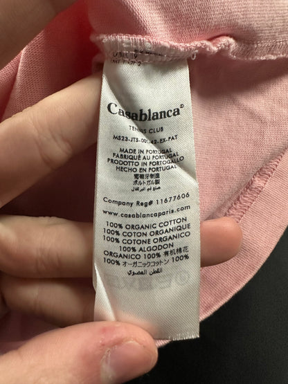 Casablanca Tennis Club Tee Pink Multi Used XL