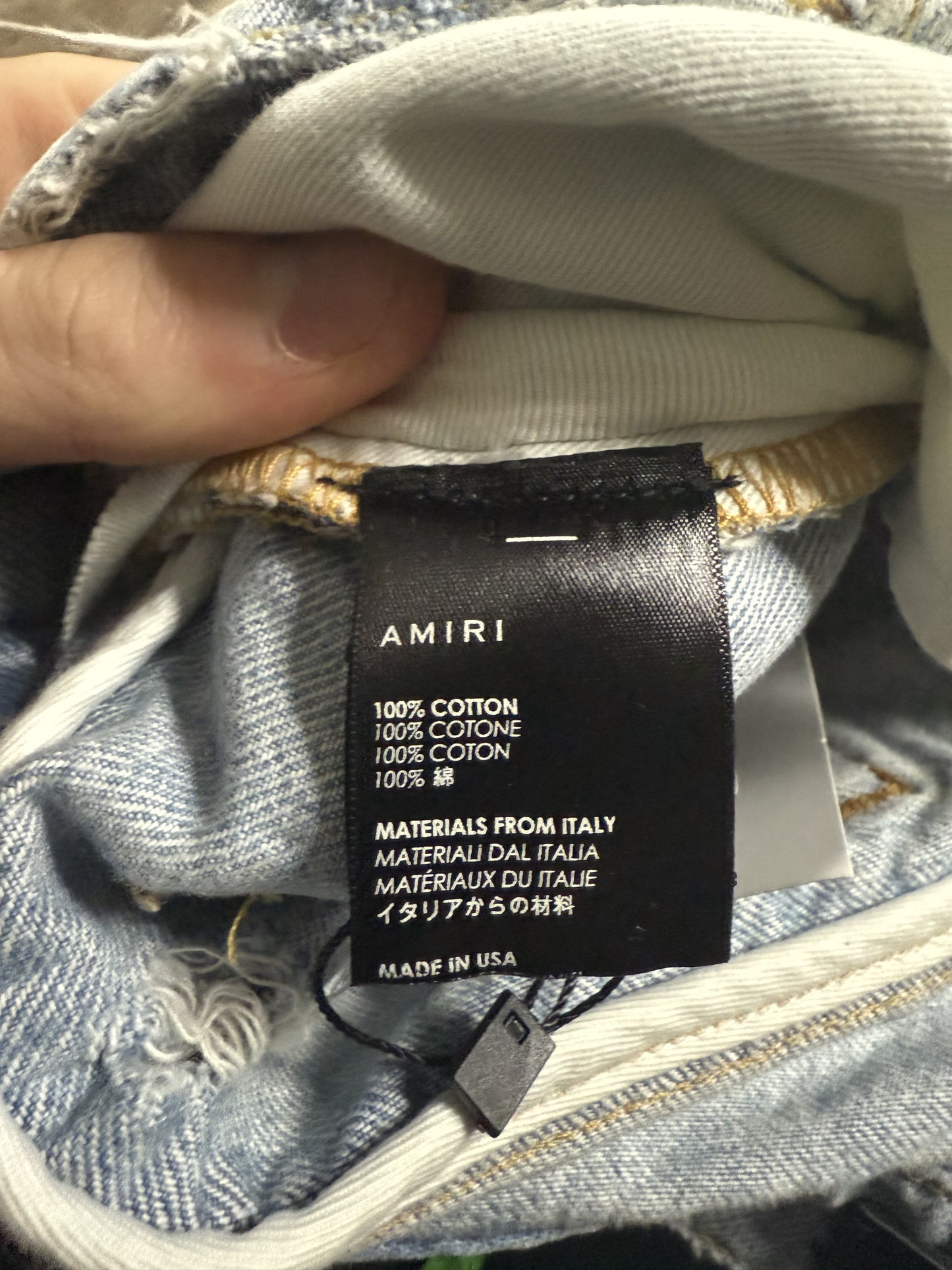 Amiri Jeans Light Wash Plain Thrasher Used 31