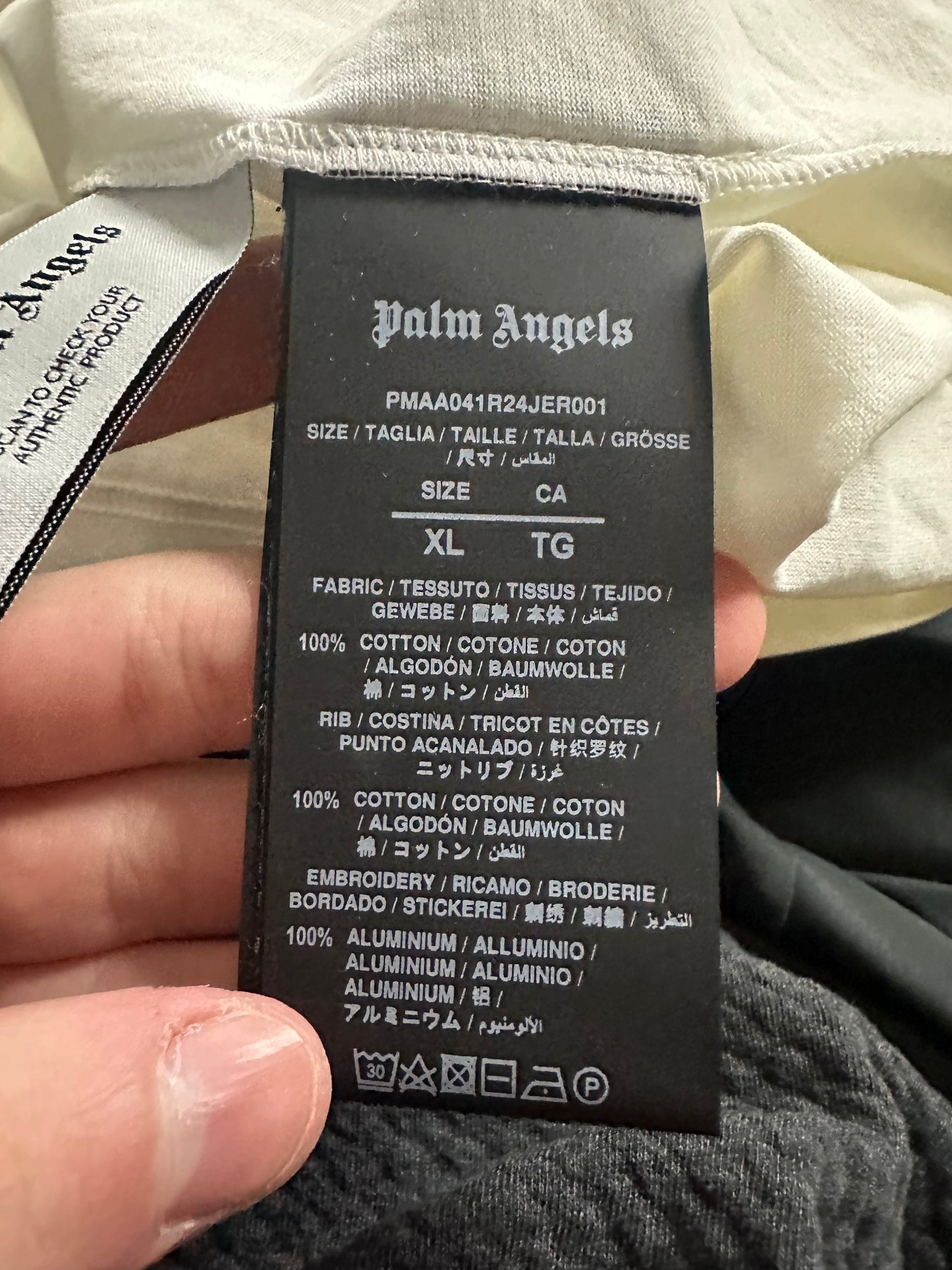 Palm Angels Studded Oversized Tee Cream New XL With Tags