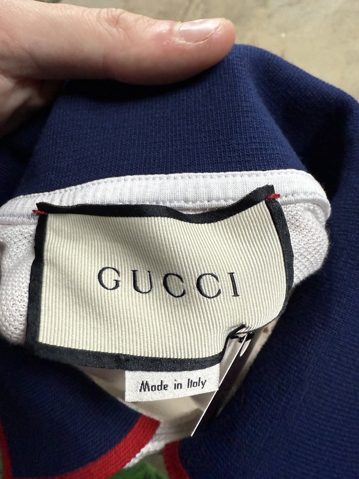 Gucci Polo White Blue Red Used Small