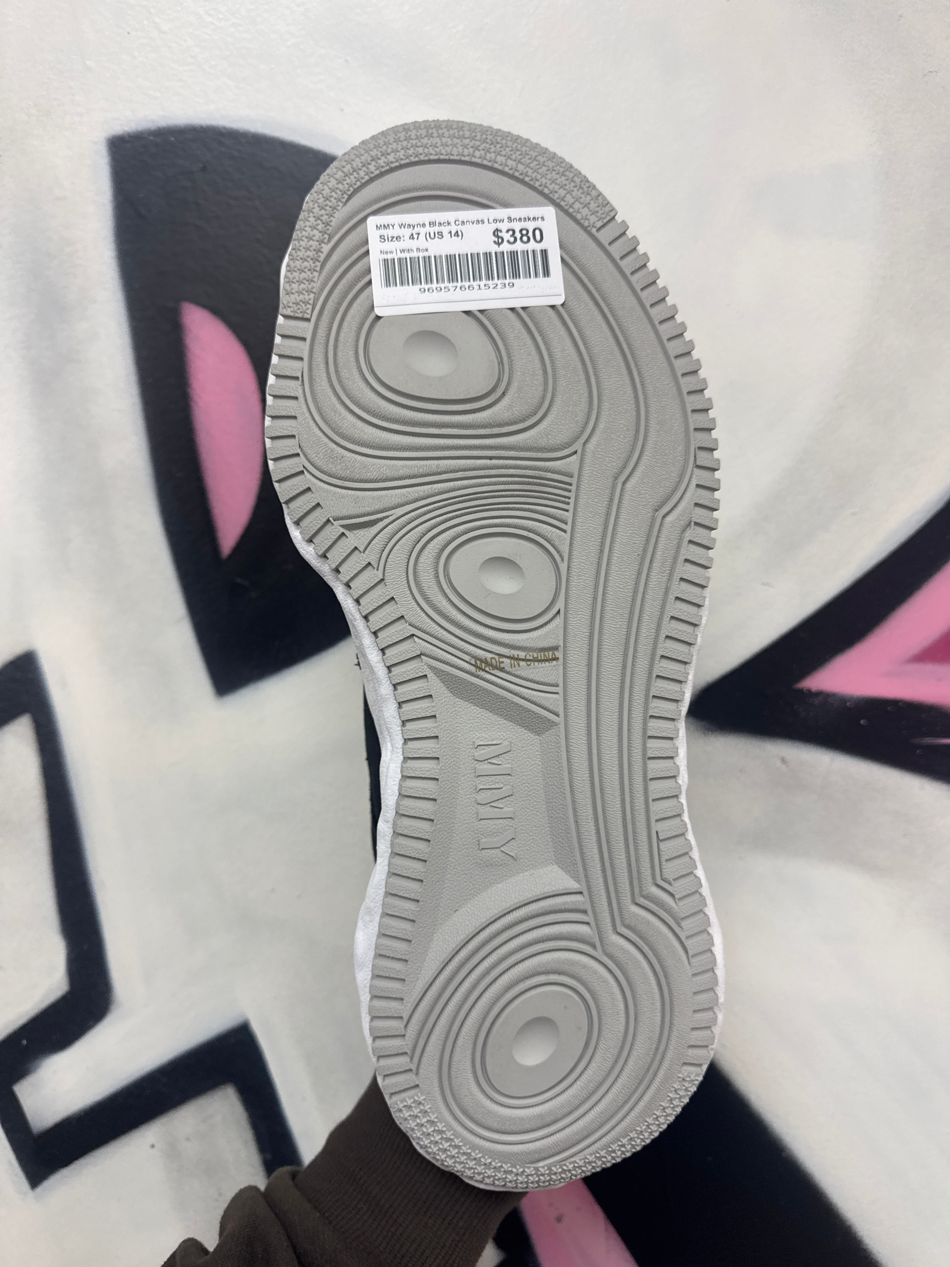 MMY Wayne Black Canvas Low Sneakers