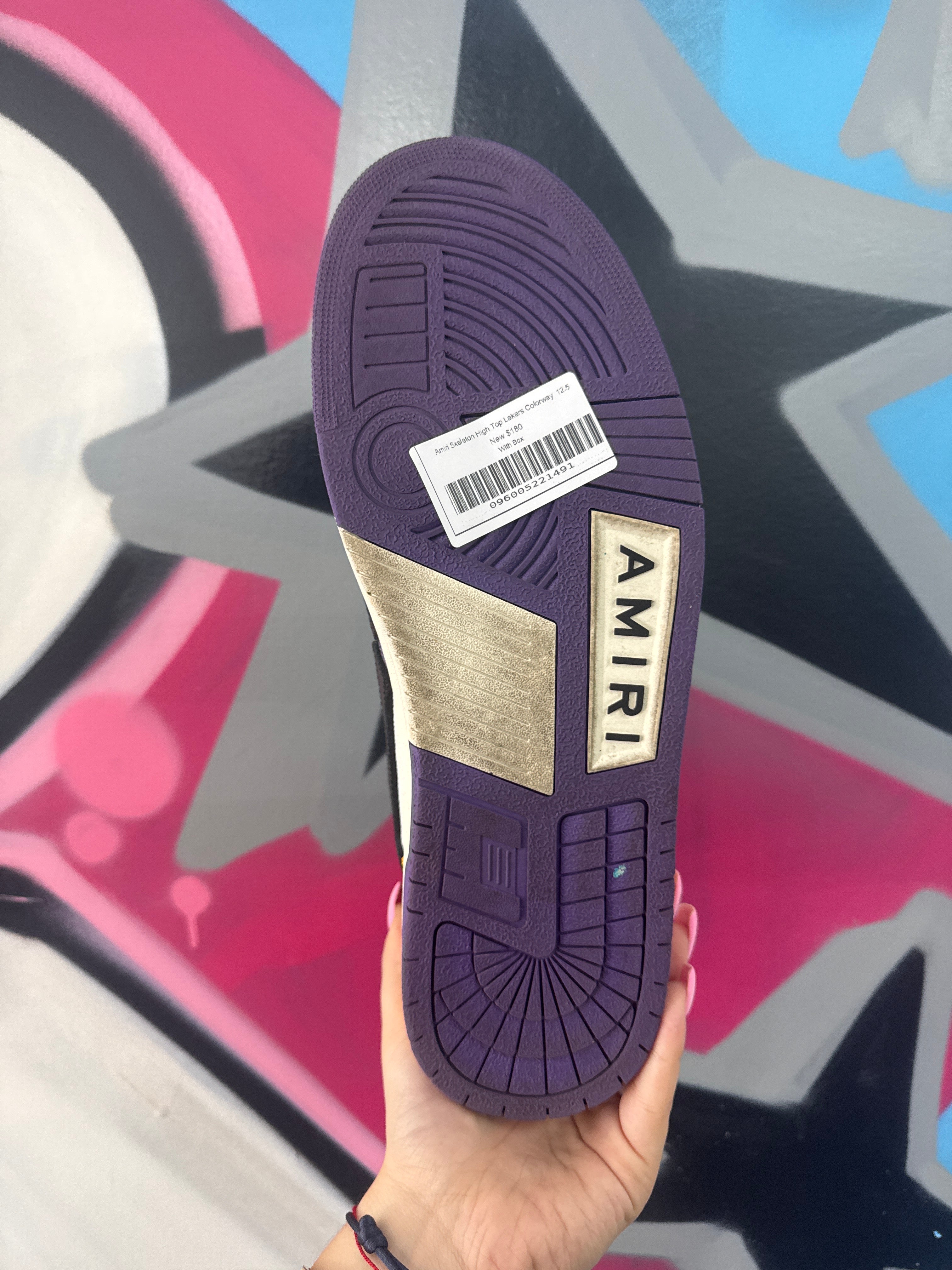 Amiri Skeleton High Top Lakers Colorway  New 12.5 With Box
