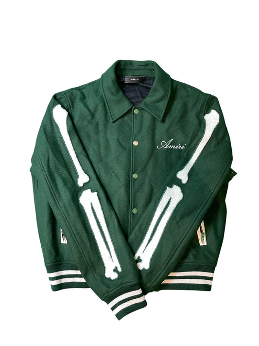 Amiri "Bones" Green Varsity Jacket